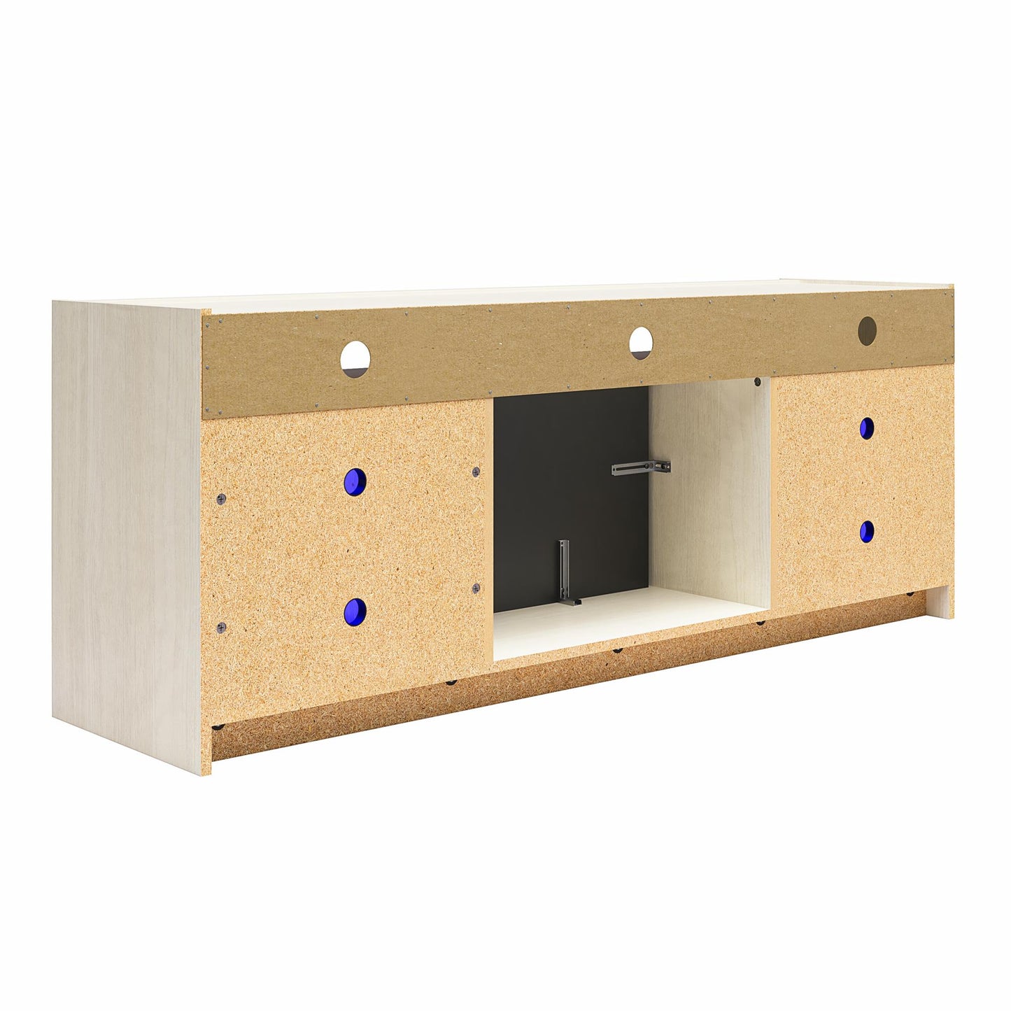 Luna 65 In Fireplace TV Stand - Ivory Oak