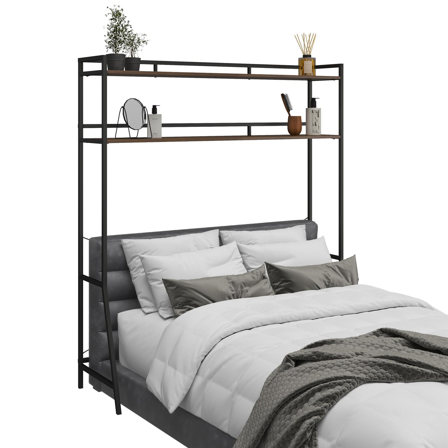 Beverly Full Size Over-The-Bed Storage - Walnut