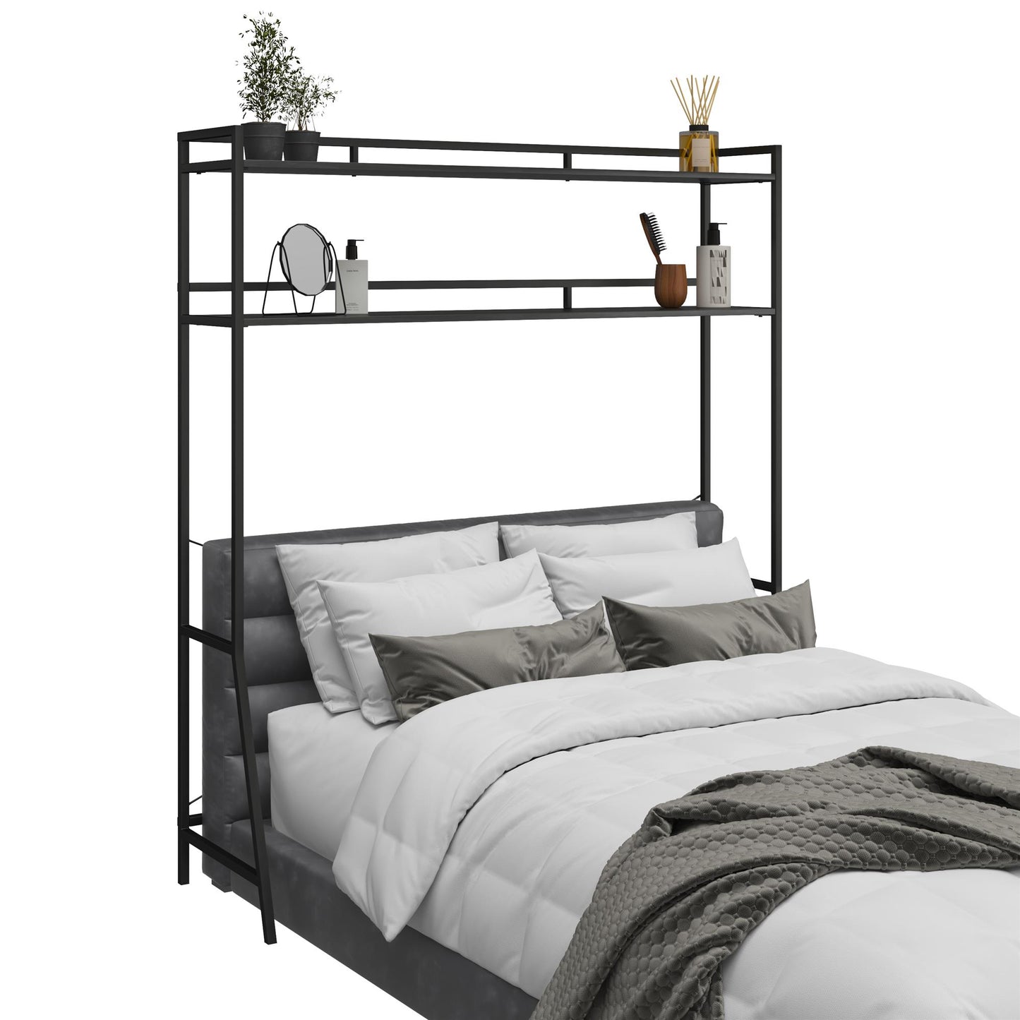 Beverly Full Size Over-The-Bed Storage - Black Oak