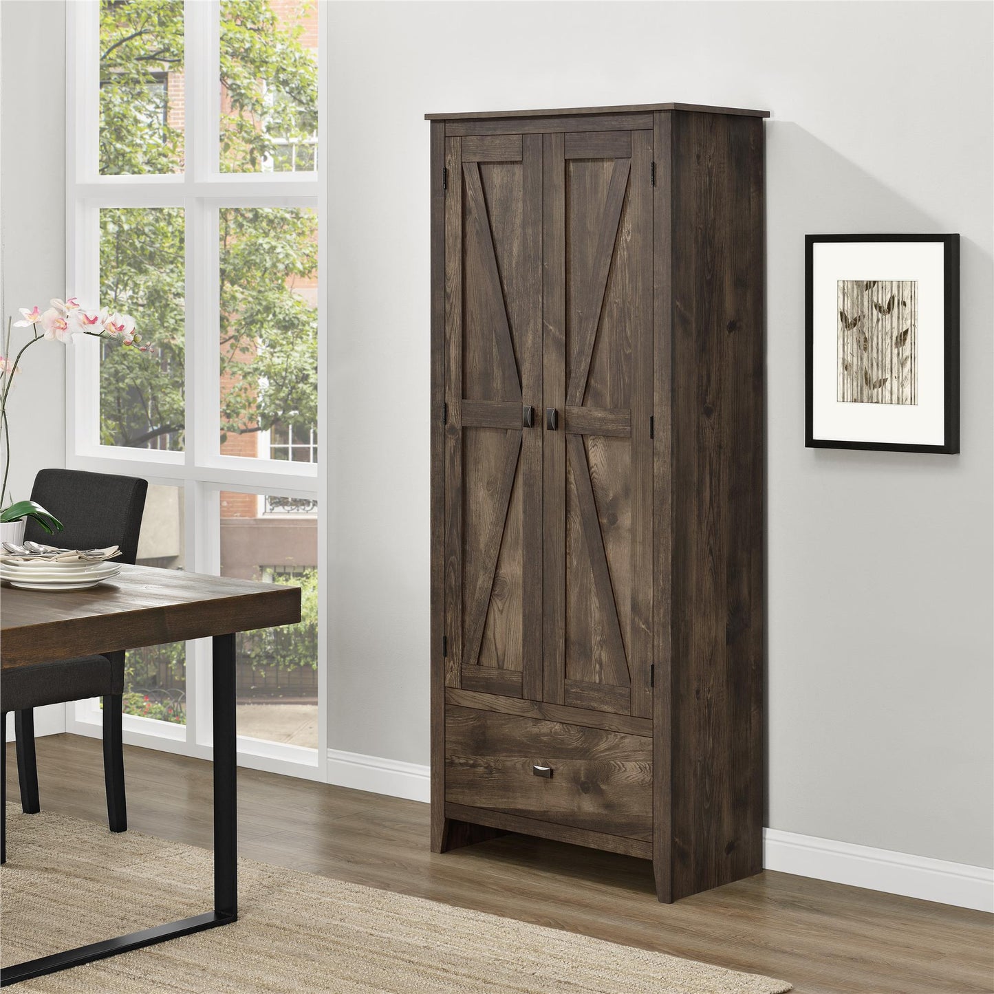 Farmington Rustic Farmhouse 30 Inch Wide Storage Cabinet - Rustic