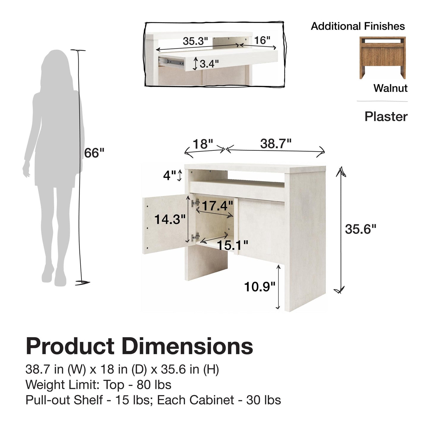 Neely Slide Out Desk - Walnut