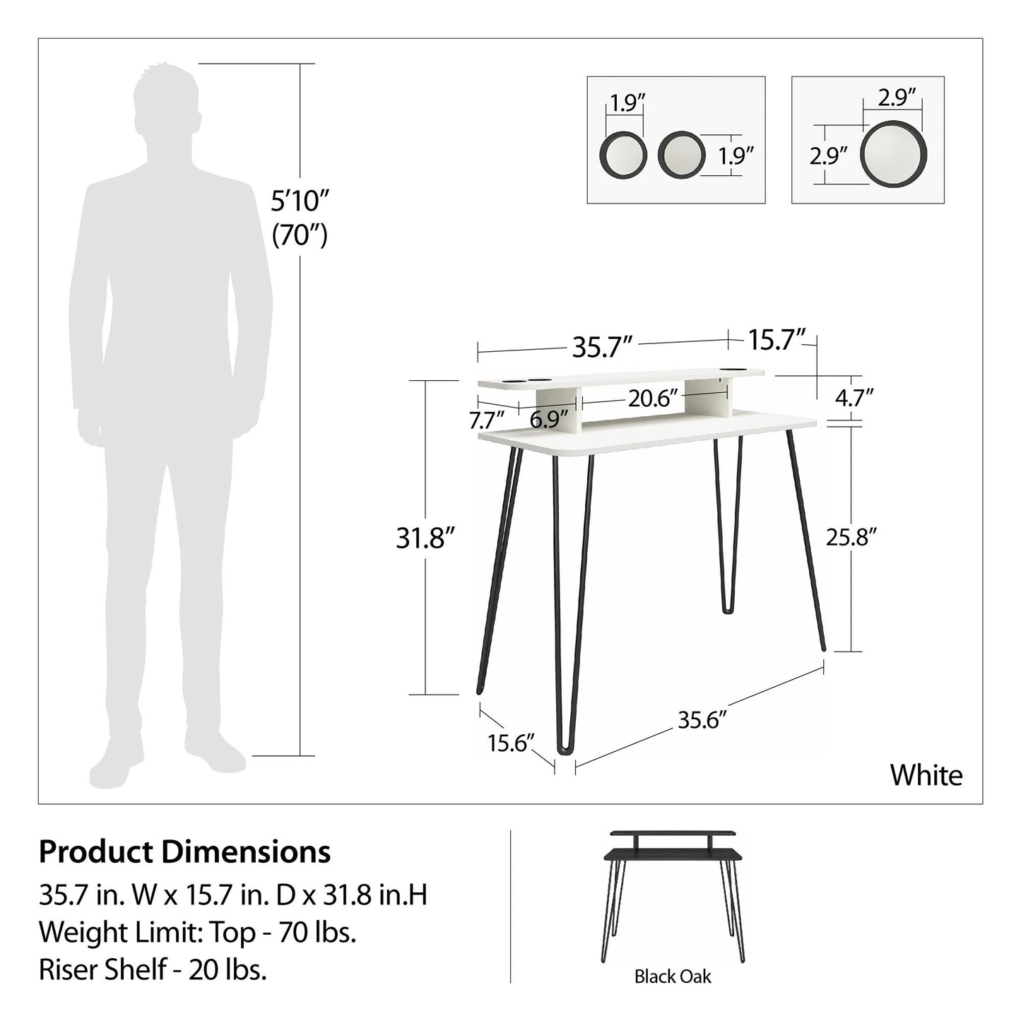 Kimberly At Home Vanity - White