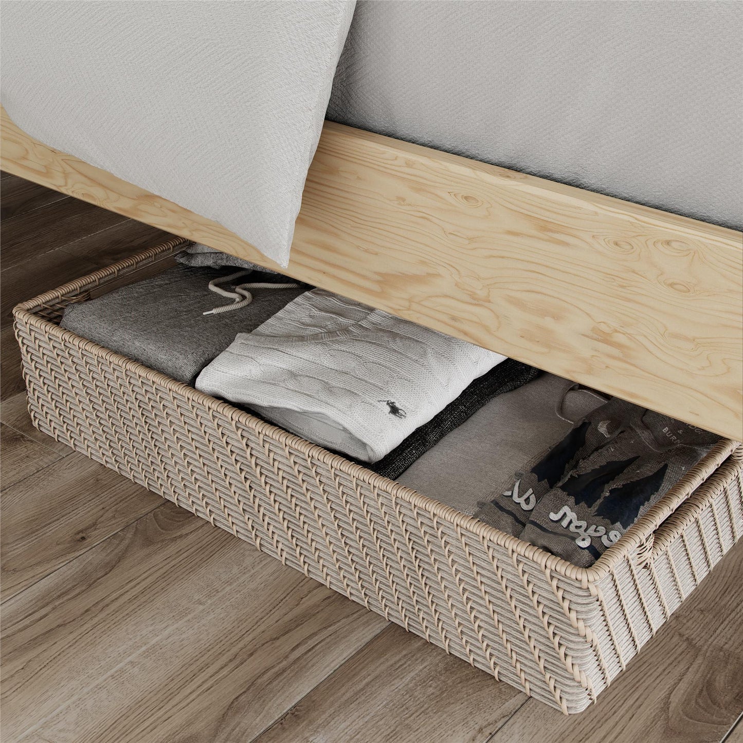 DHP Lorriana Wood Platform Bed, Twin Size, Natural - Natural - Twin