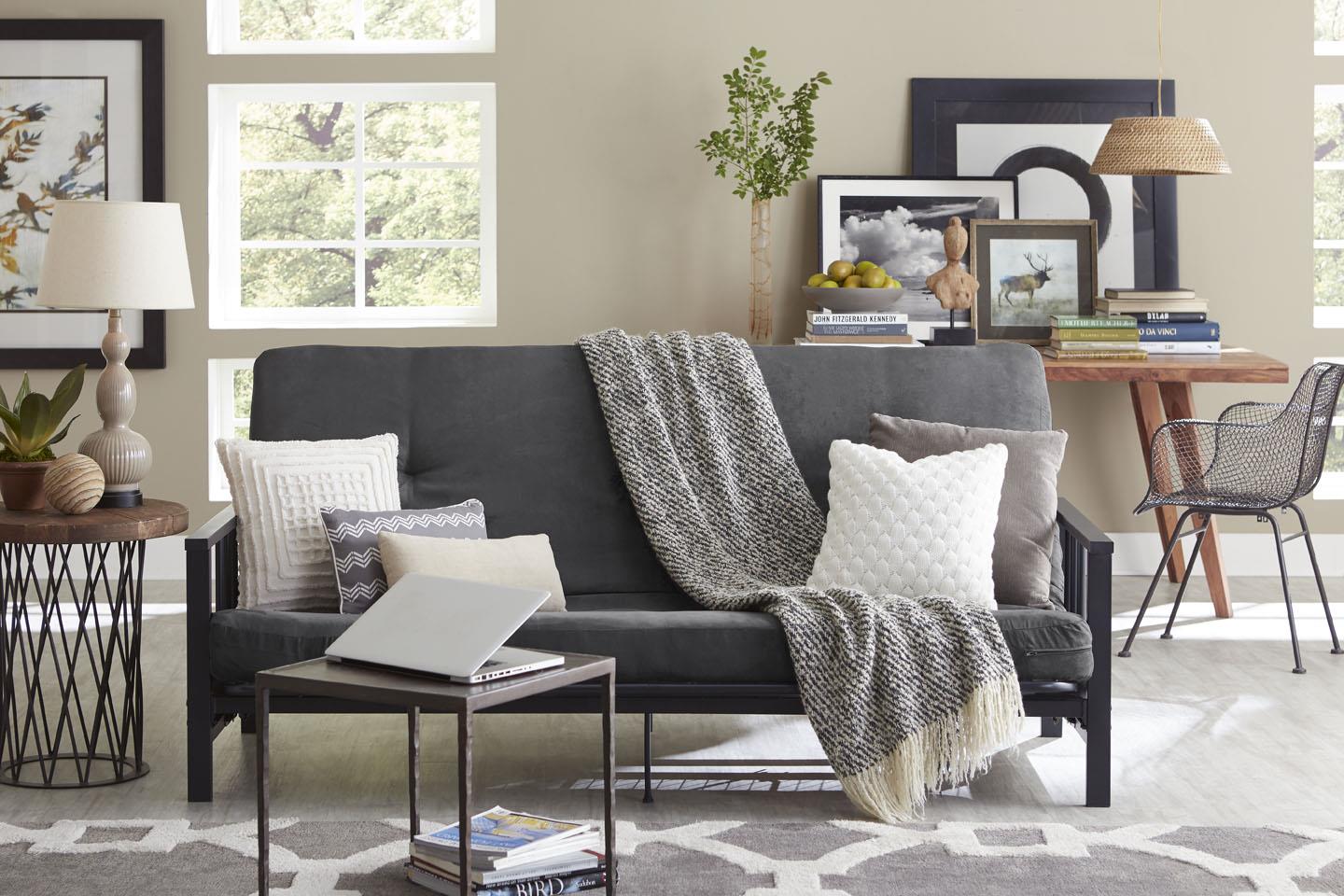 Harlow Metal Arm Full Size Futon - Gray - Full