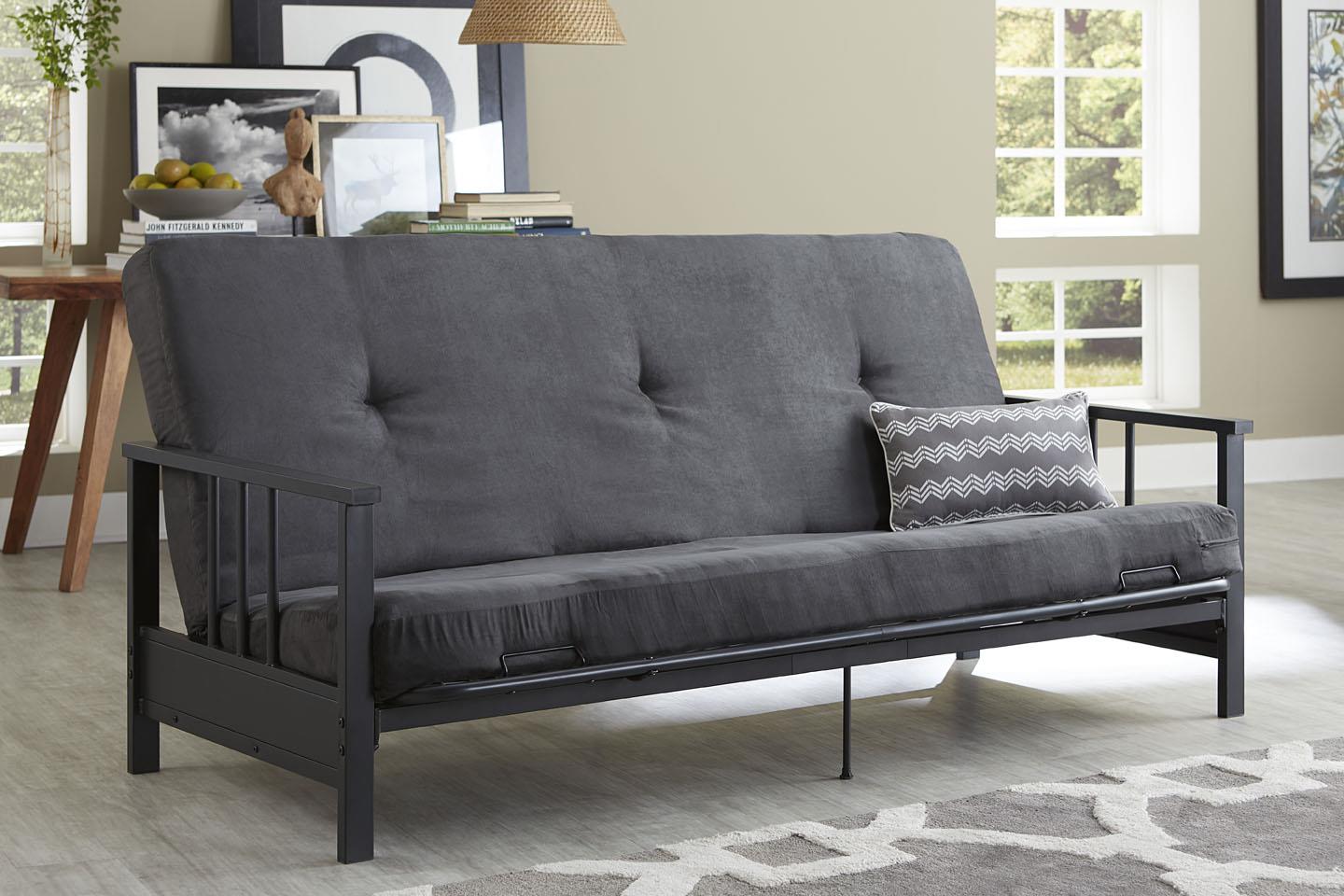 Harlow Metal Arm Full Size Futon - Gray - Full