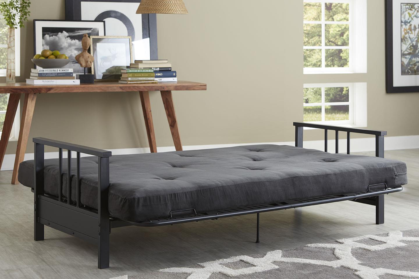 Harlow Metal Arm Full Size Futon - Gray - Full