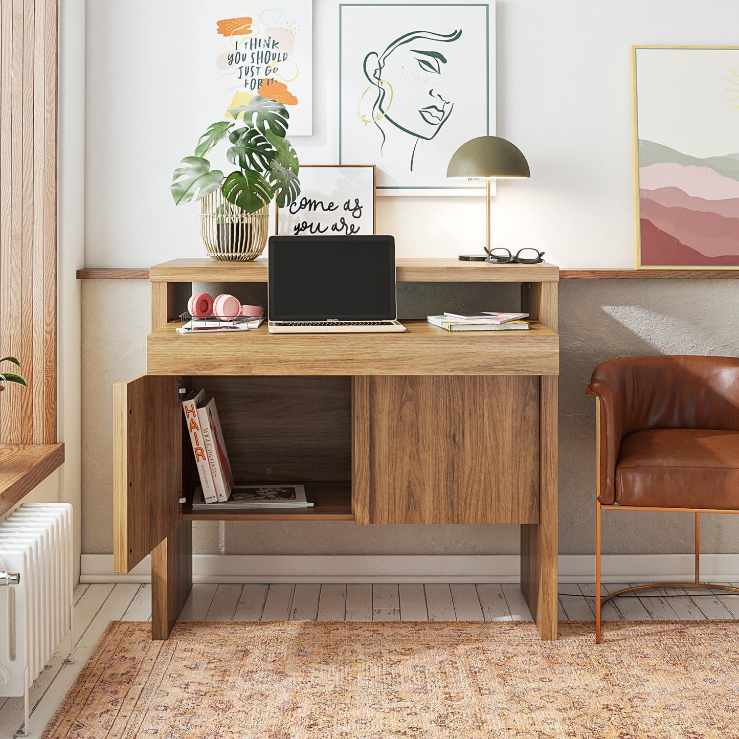 Neely Slide Out Desk - Walnut