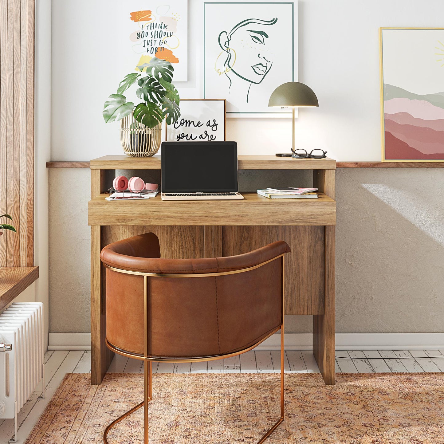Neely Slide Out Desk - Walnut