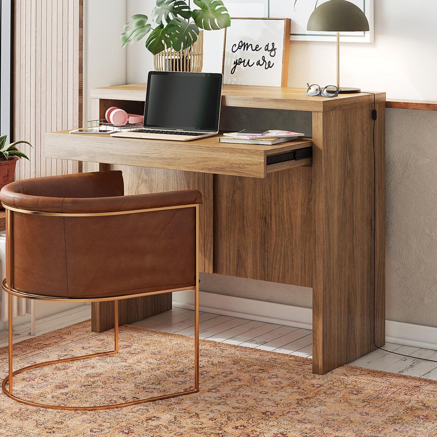 Neely Slide Out Desk - Walnut