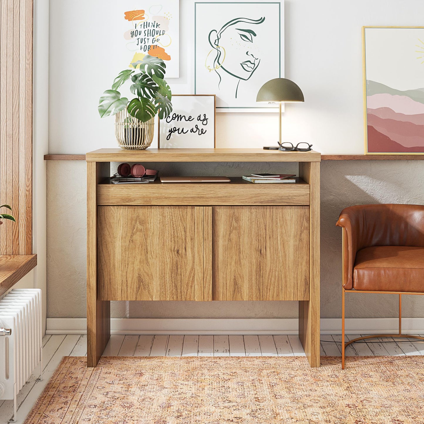 Neely Slide Out Desk - Walnut