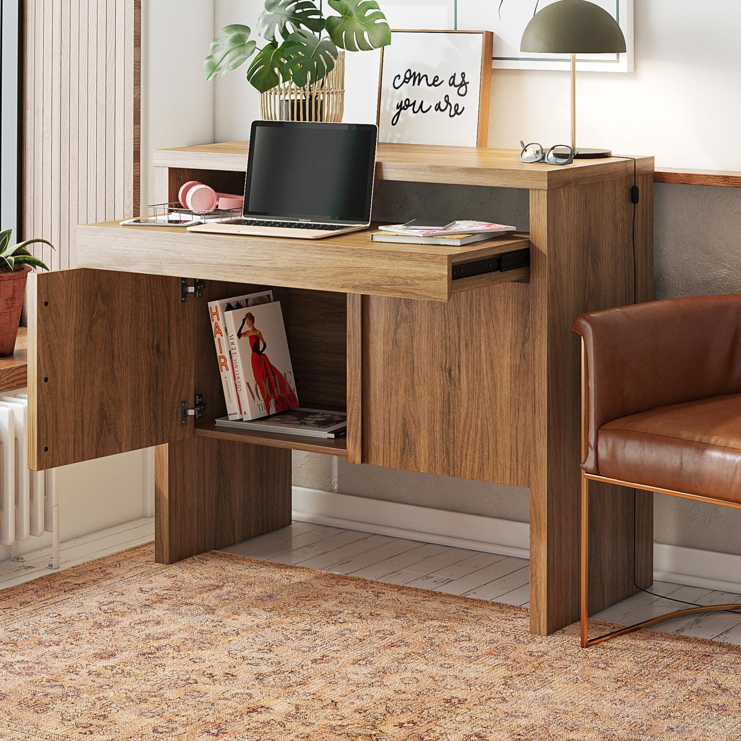 Neely Slide Out Desk - Walnut
