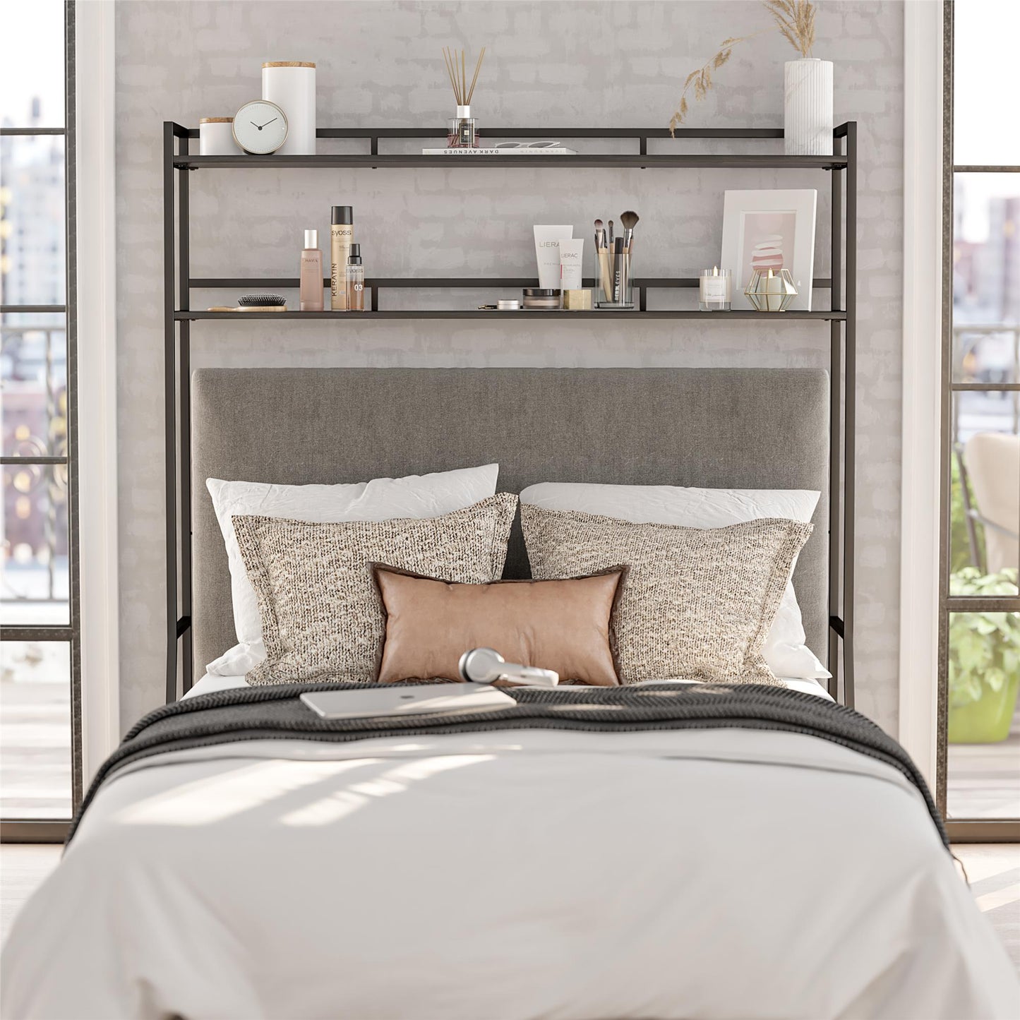Beverly Full Size Over-The-Bed Storage - Black Oak