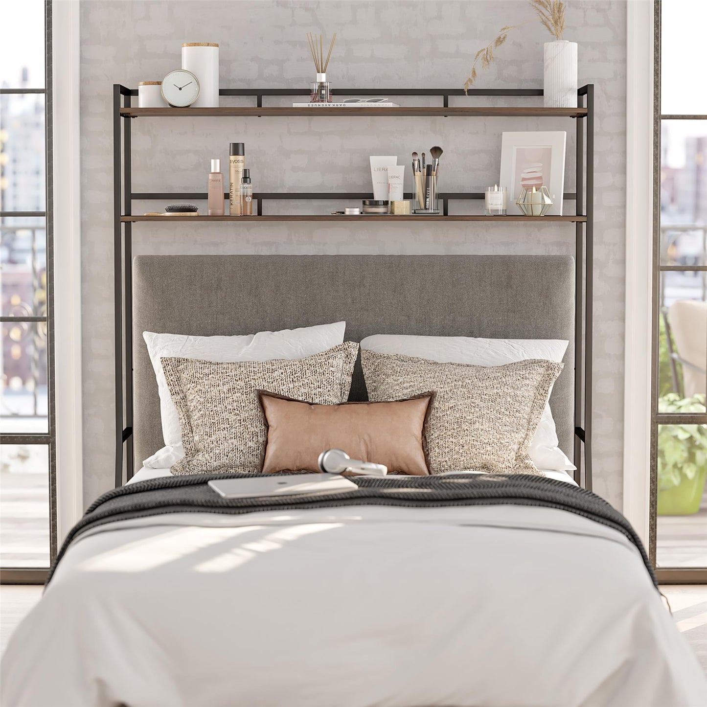 Beverly Full Size Over-The-Bed Storage - Walnut