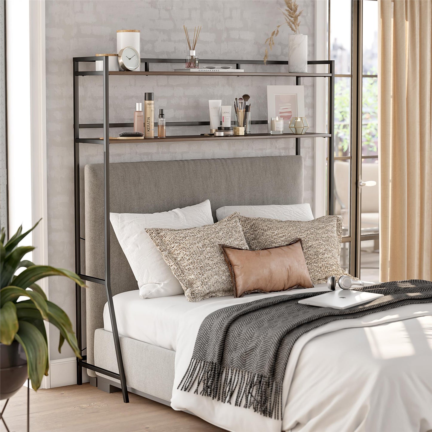 Beverly Full Size Over-The-Bed Storage - Walnut