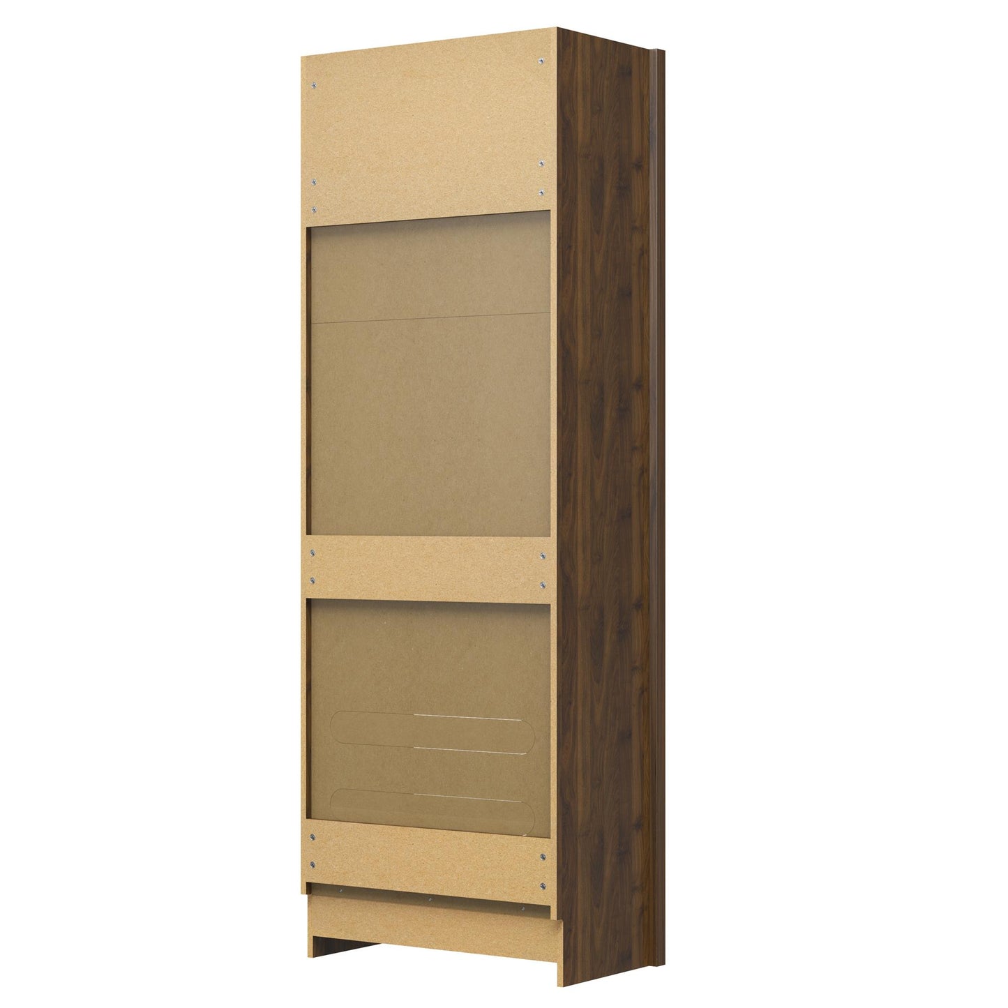 Paramount Single Side Cabinet for Wall Beds with Pullout Nightstand and Storage - Columbia Walnut