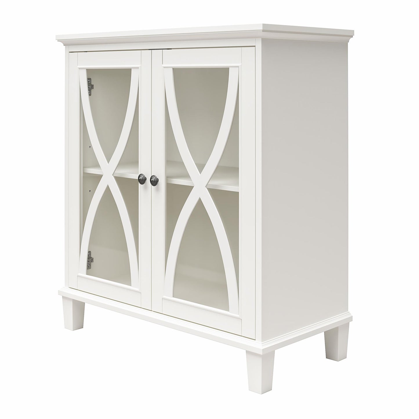 Celeste Accent Cabinet with Glass Doors - White