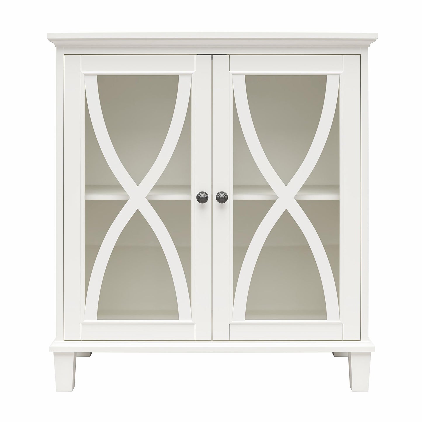Celeste Accent Cabinet with Glass Doors - White
