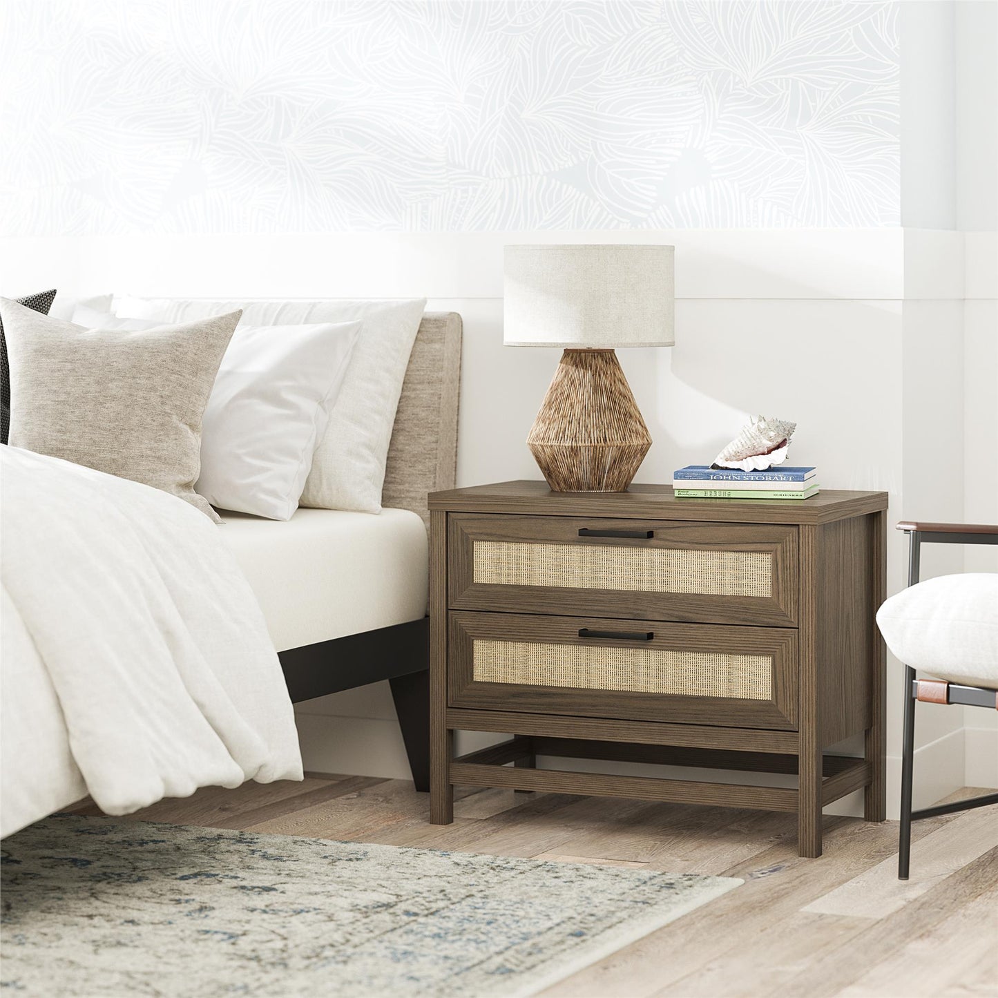 Lennon 2 Drawer Nightstand - Medium Brown
