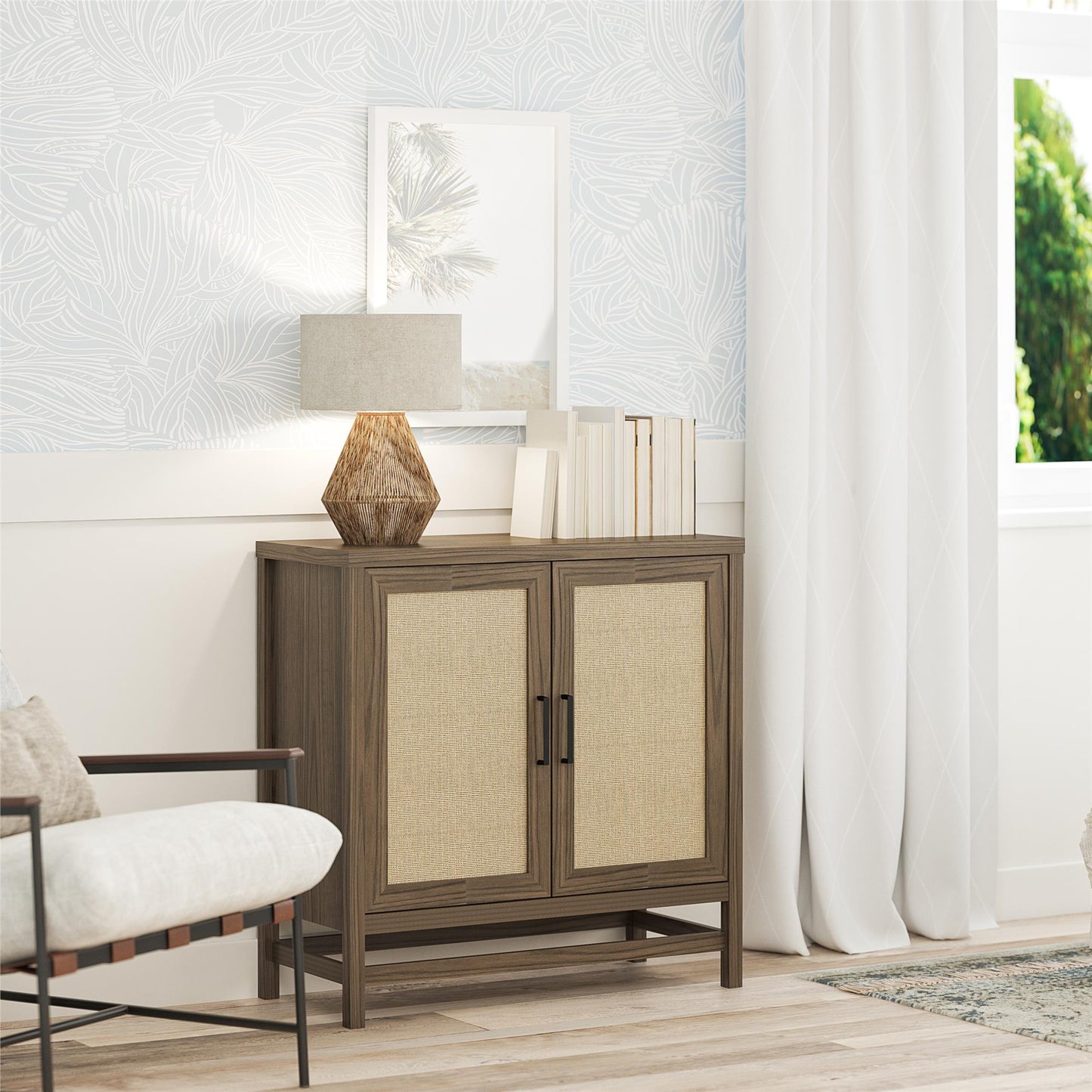 Lennon 2 Door Storage Cabinet - Medium Brown