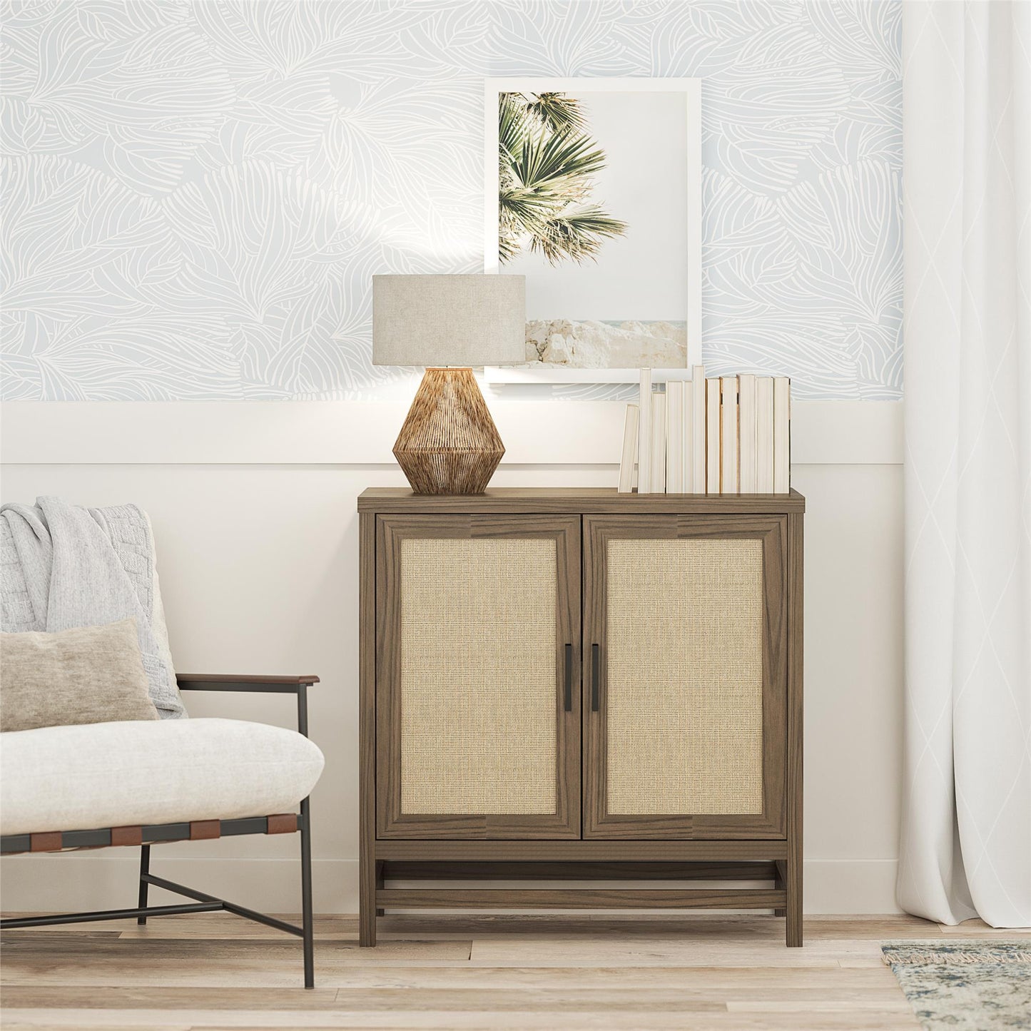 Lennon 2 Door Storage Cabinet - Medium Brown