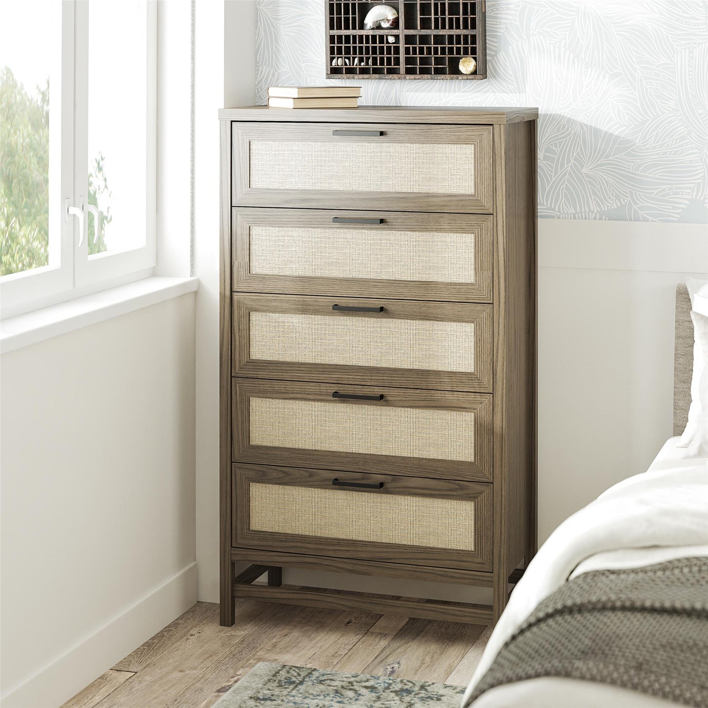 Lennon 5 Drawer Dresser - Medium Brown