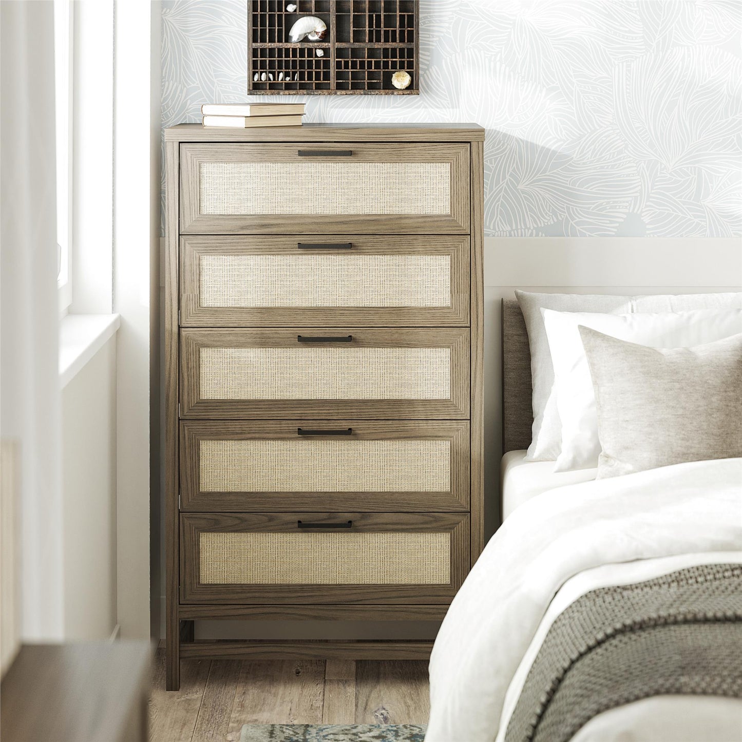 Lennon 5 Drawer Dresser - Medium Brown