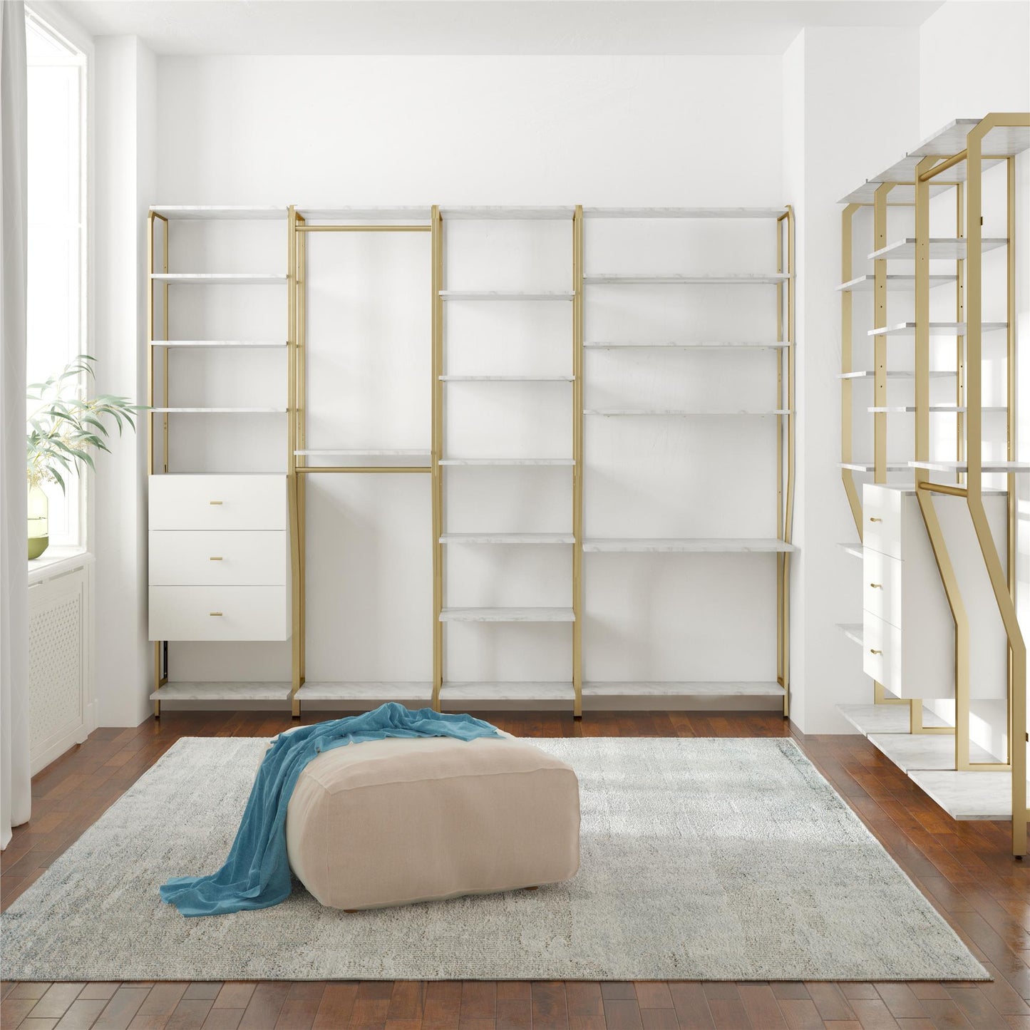 Gwyneth Closet - Shelves - White marble