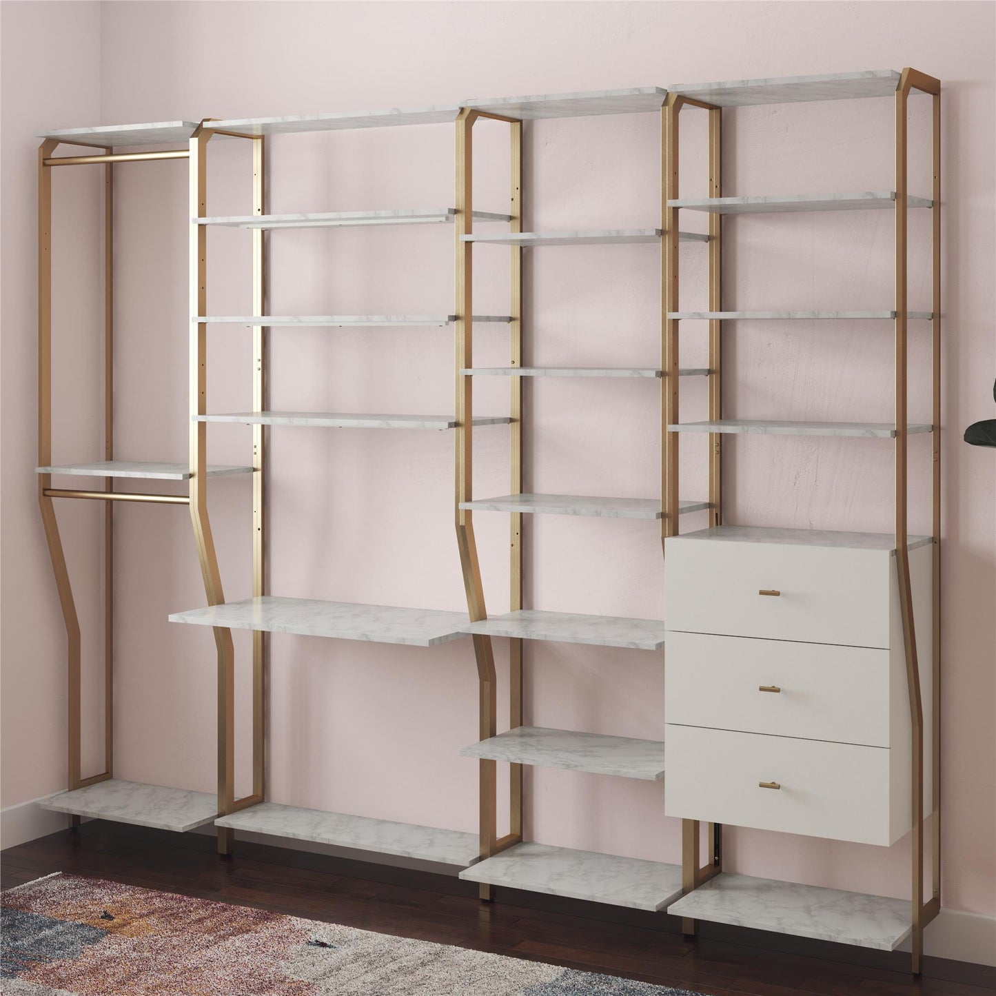 Gwyneth Closet - Shelves - White marble