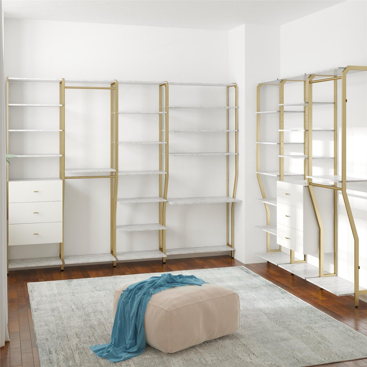Gwyneth Closet - Shelves - White marble