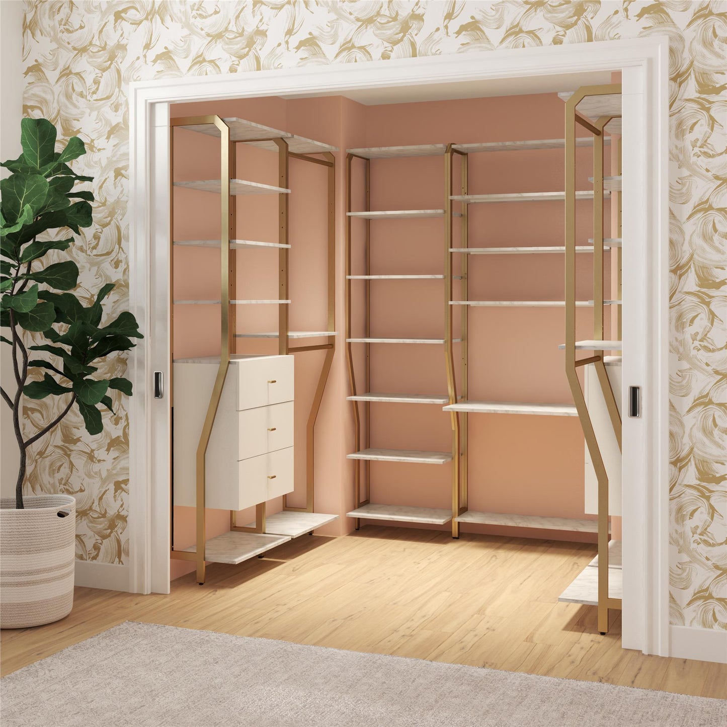 Gwyneth Closet - Shelves - White marble