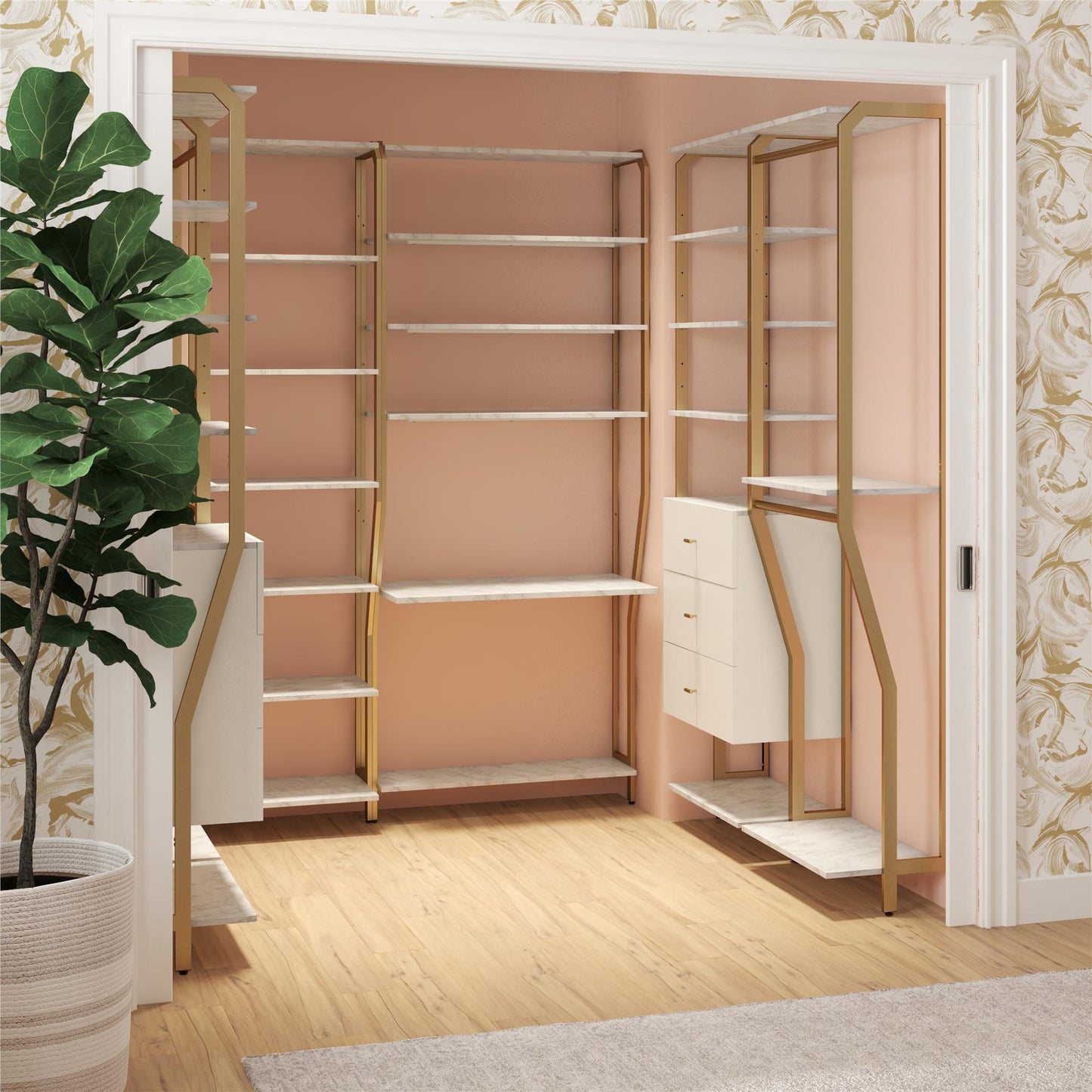 Gwyneth Closet - Shelves - White marble