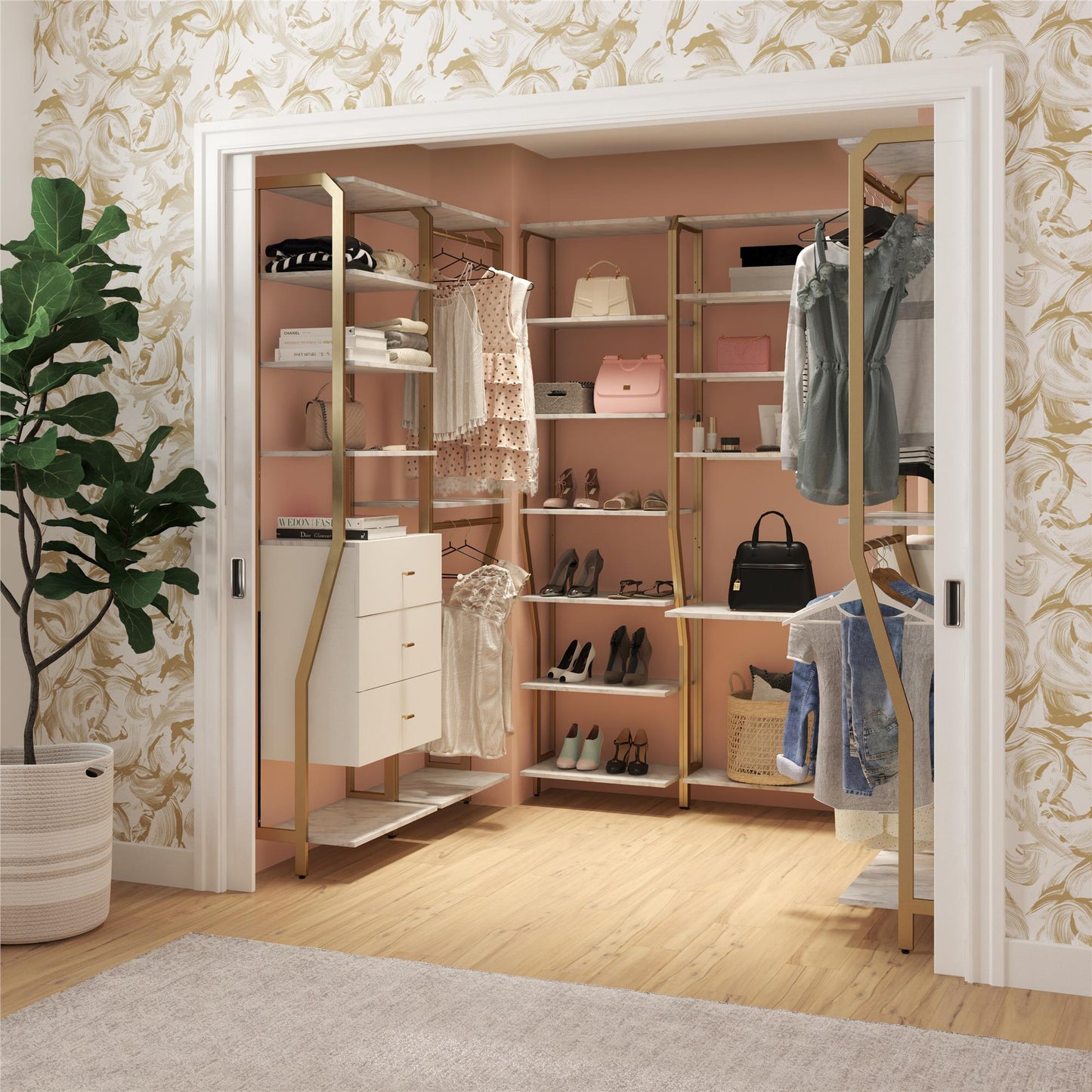 Gwyneth Closet - Shelves - White marble