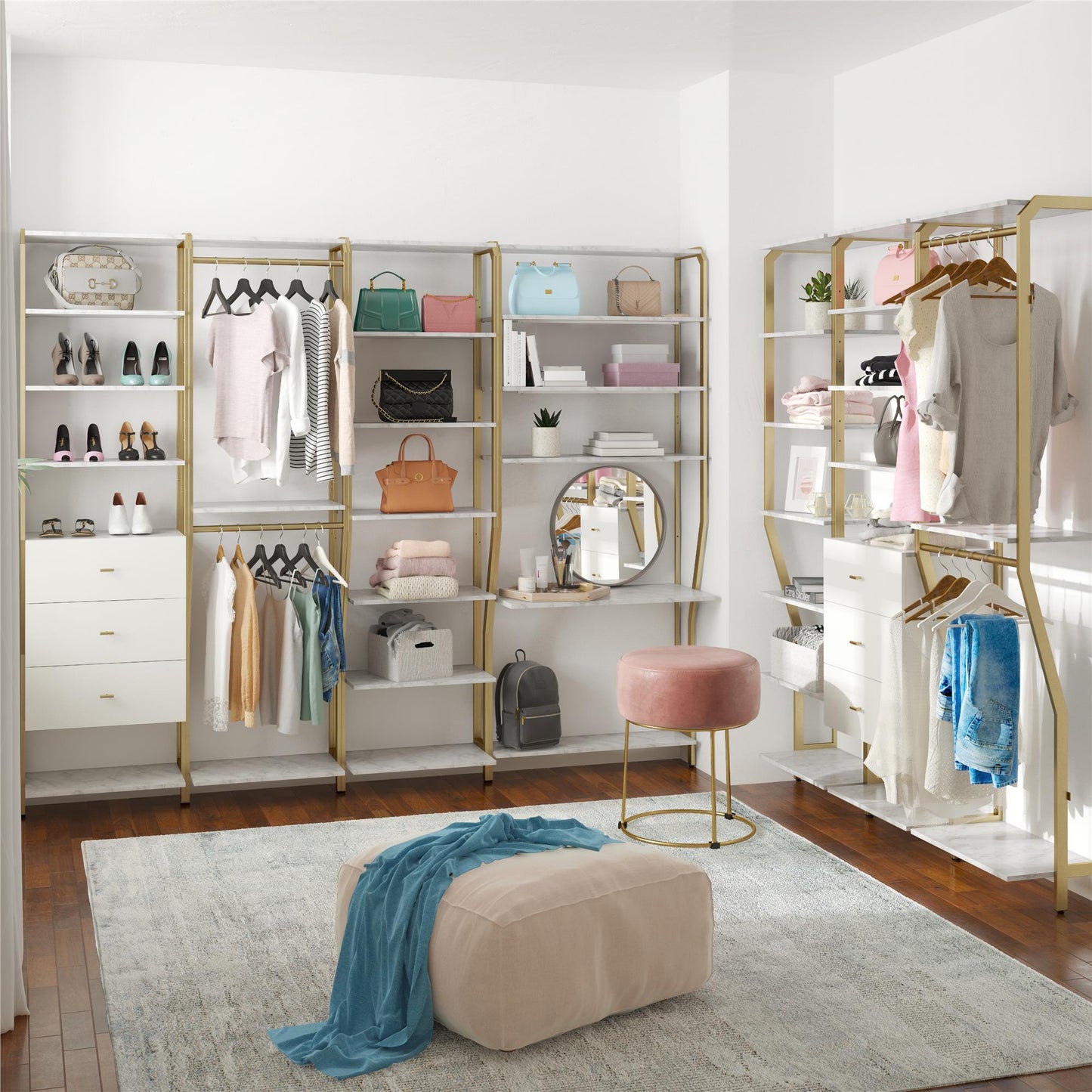 Gwyneth Closet - Shelves - White marble