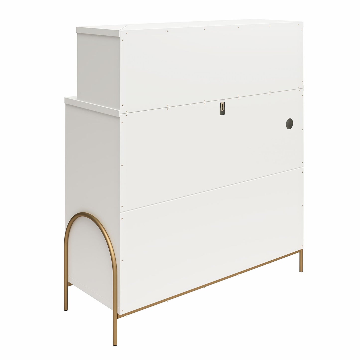 Anastasia 4 Drawer Dresser with Hutch - White