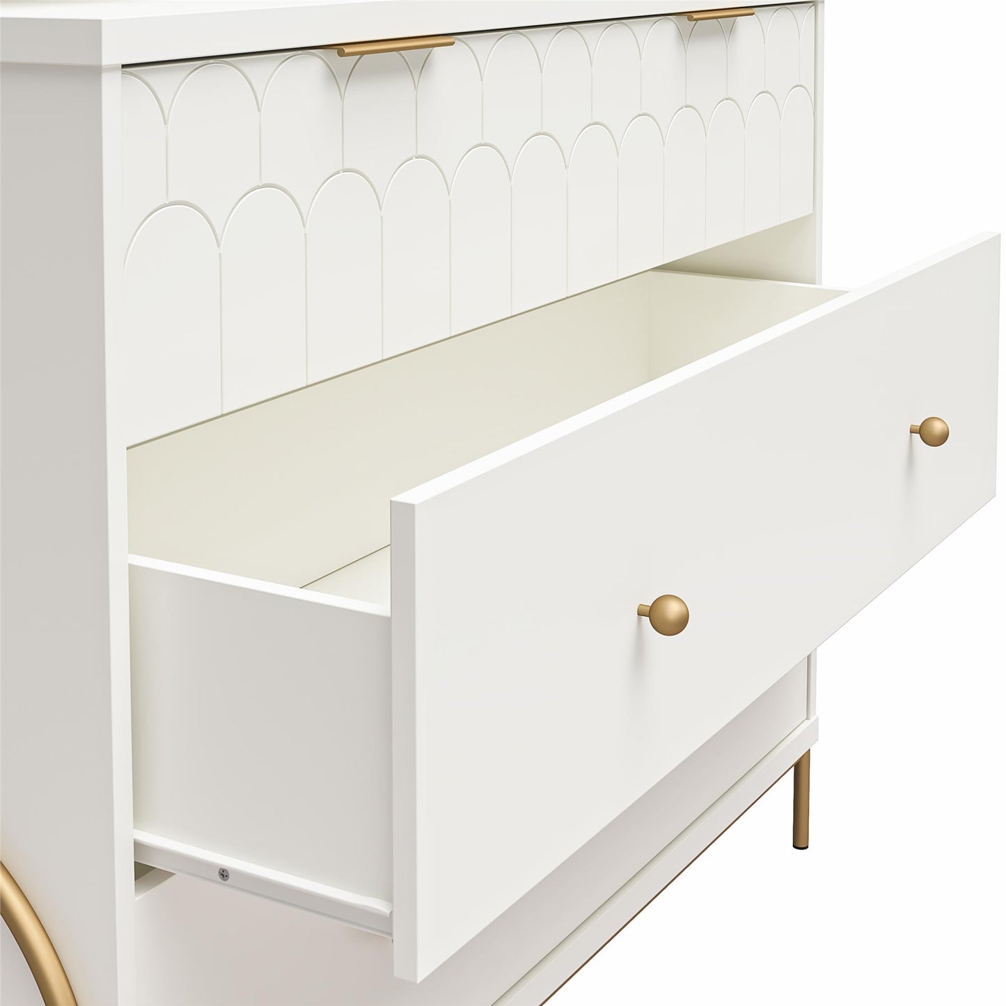 Anastasia 4 Drawer Dresser with Hutch - White