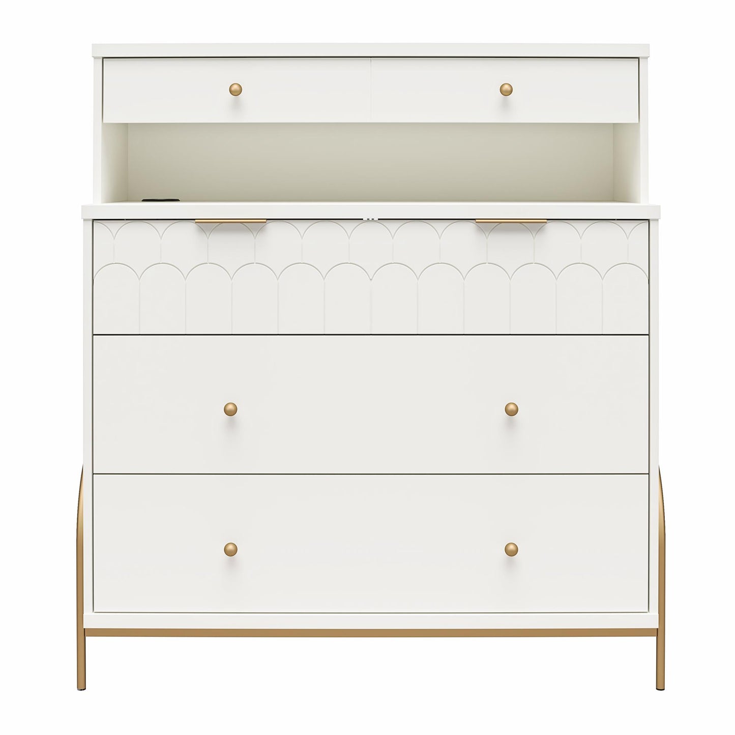 Anastasia 4 Drawer Dresser with Hutch - White