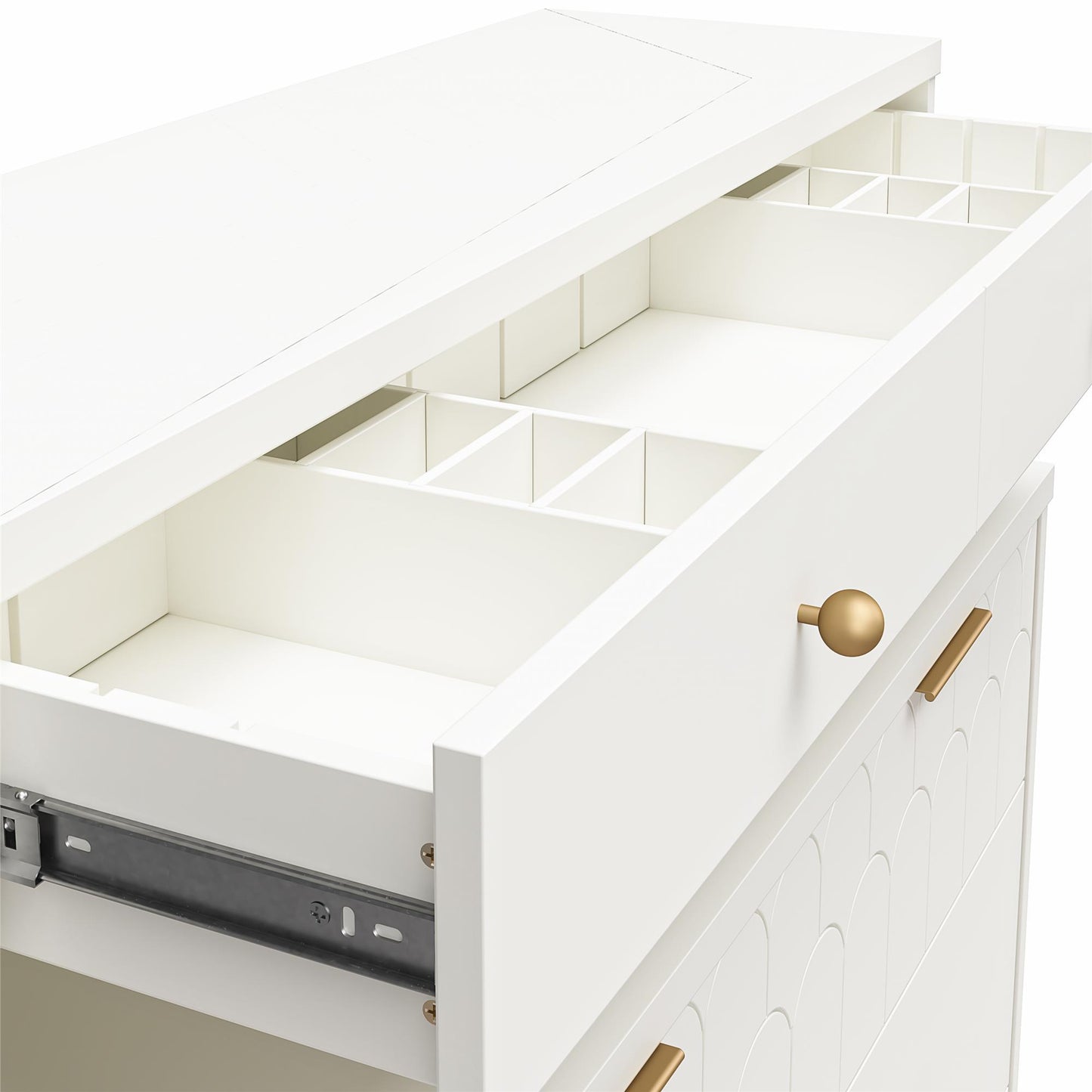 Anastasia 4 Drawer Dresser with Hutch - White