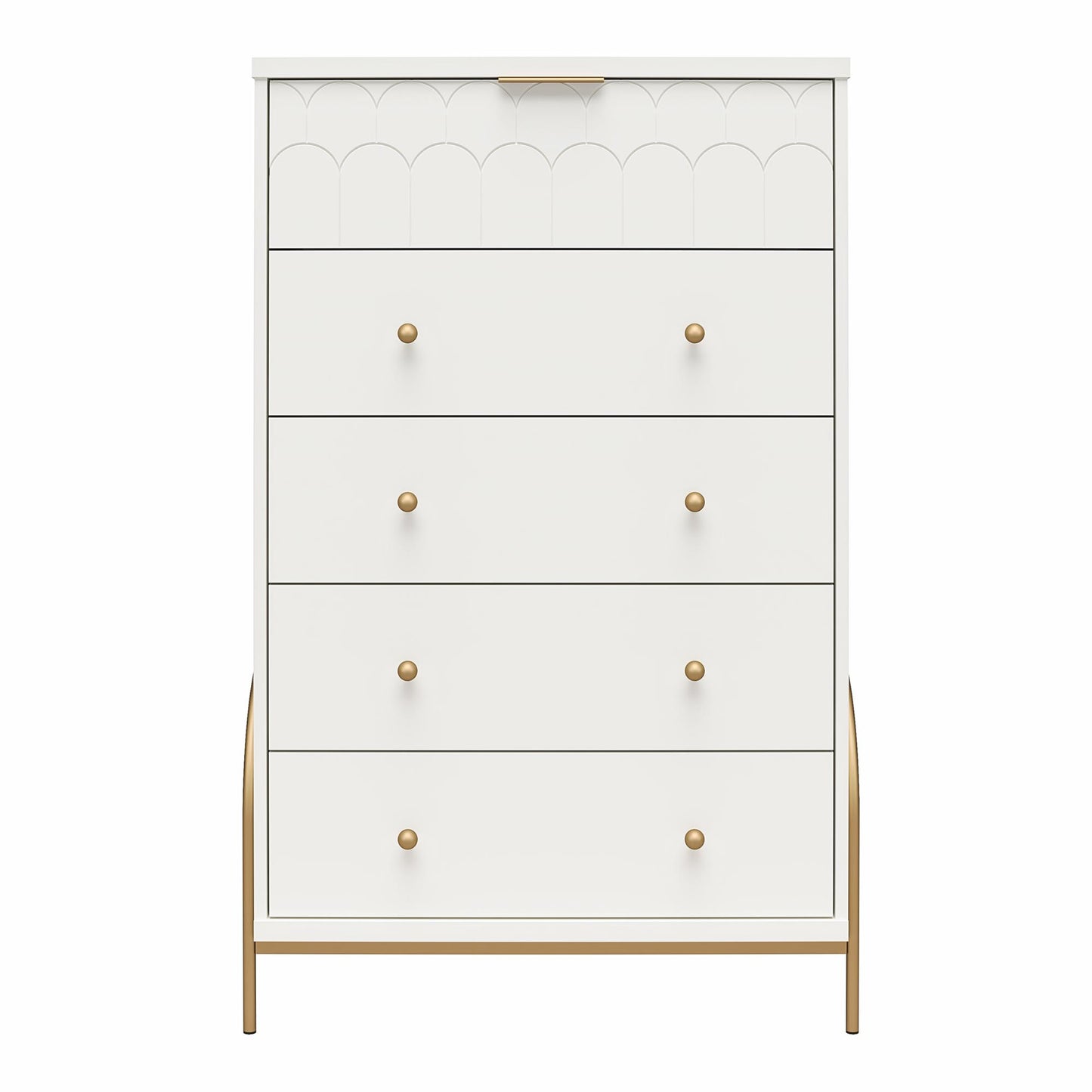 Anastasia 5 Drawer Dresser - White