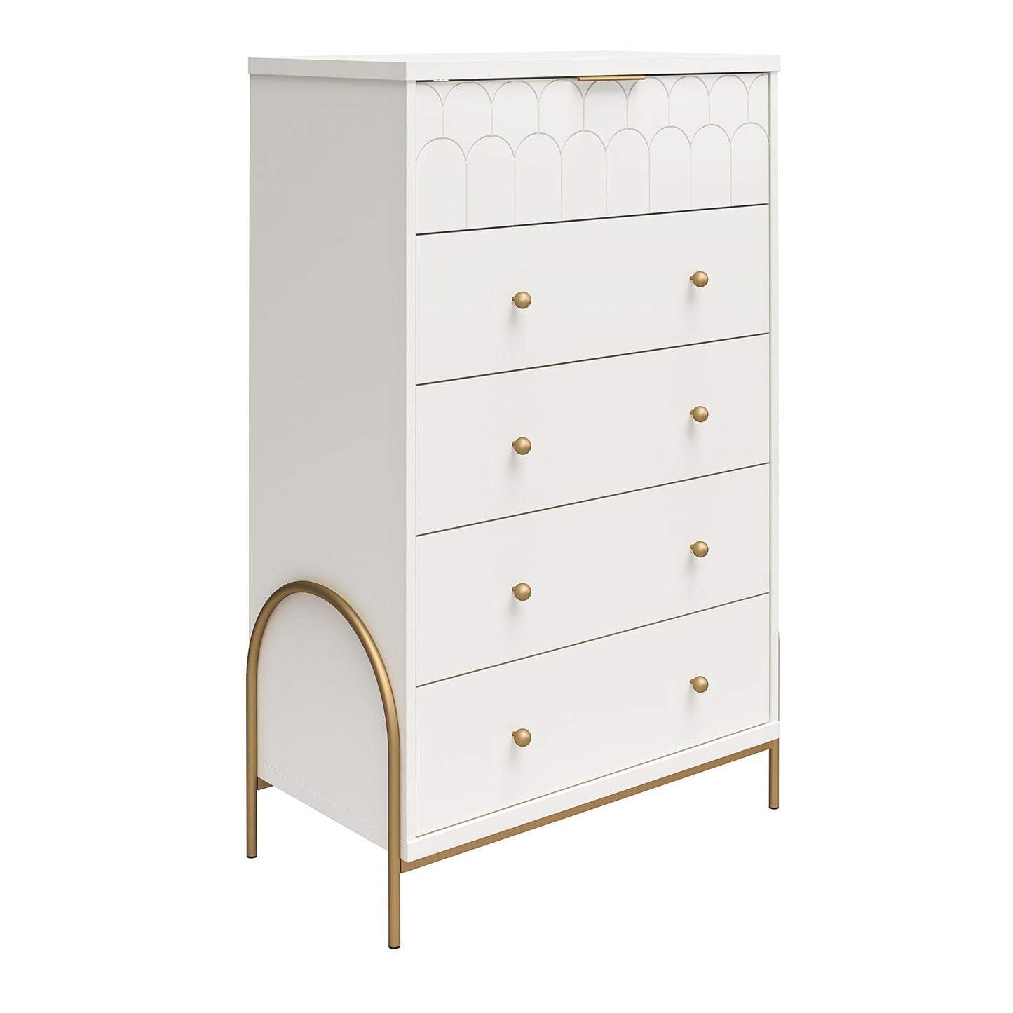 Anastasia 5 Drawer Dresser - White