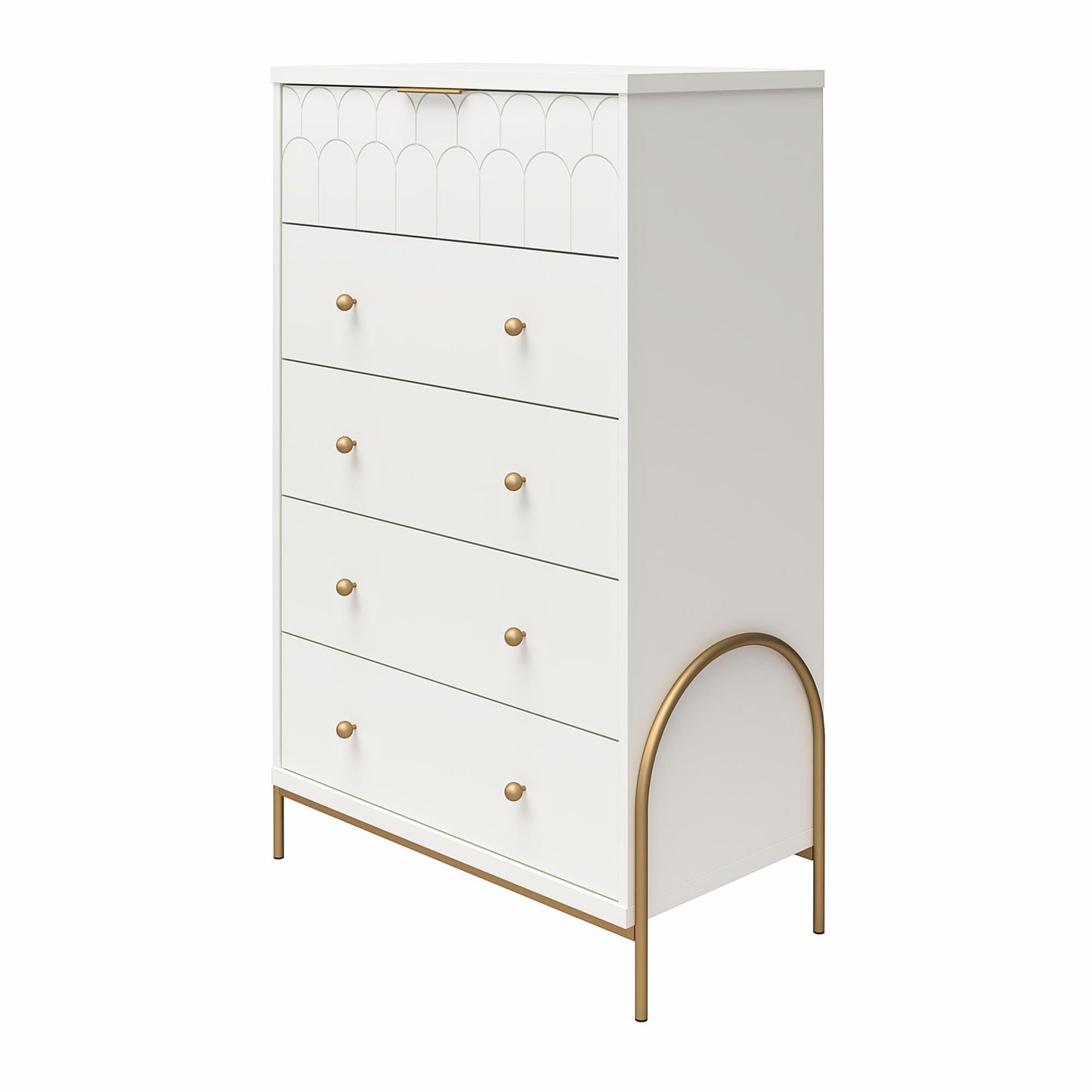 Anastasia 5 Drawer Dresser - White