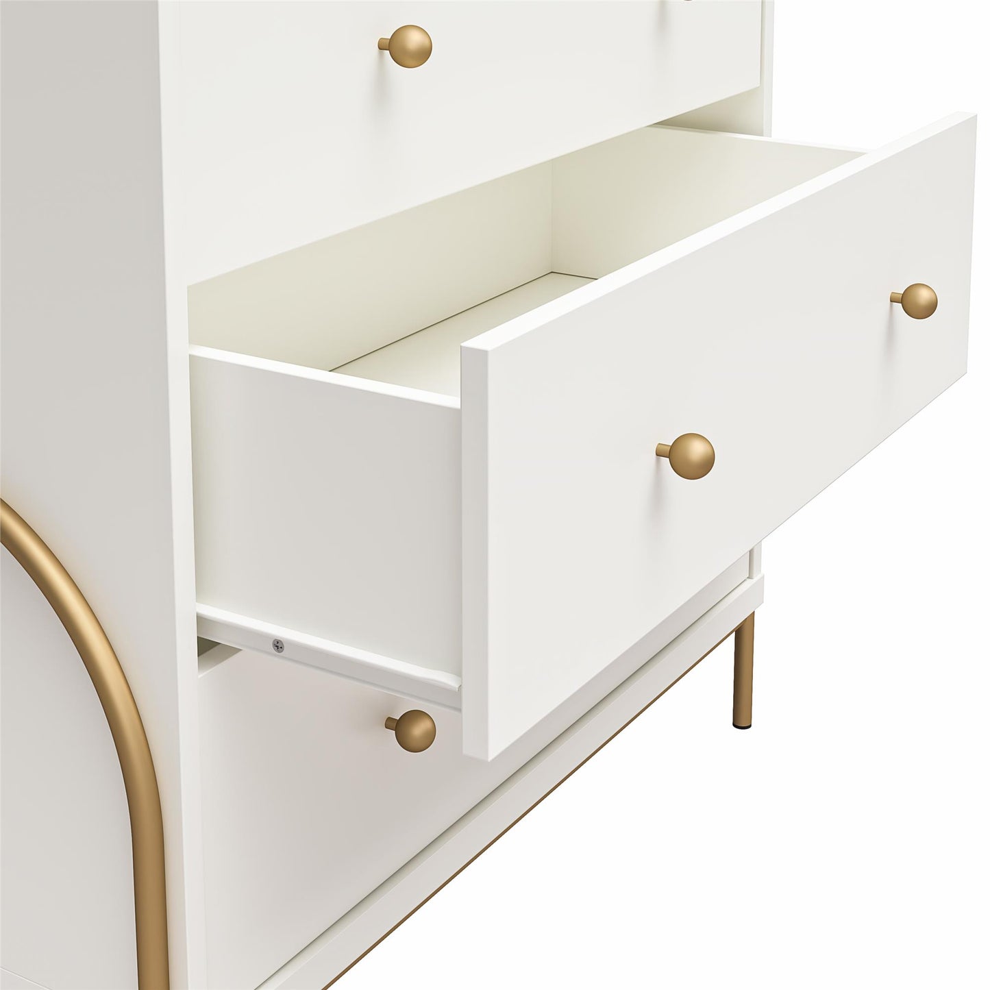 Anastasia 5 Drawer Dresser - White