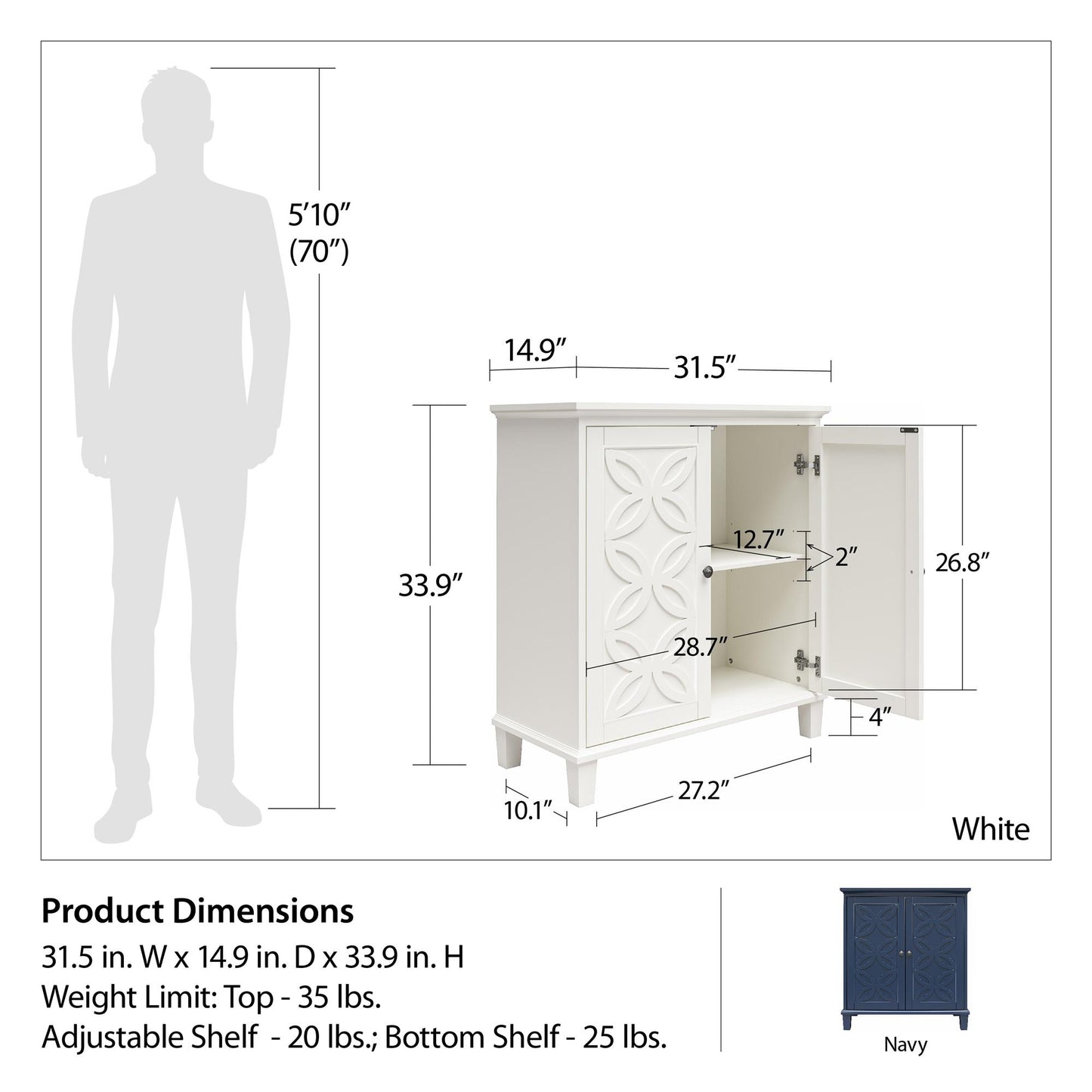 Celeste Accent Cabinet - White