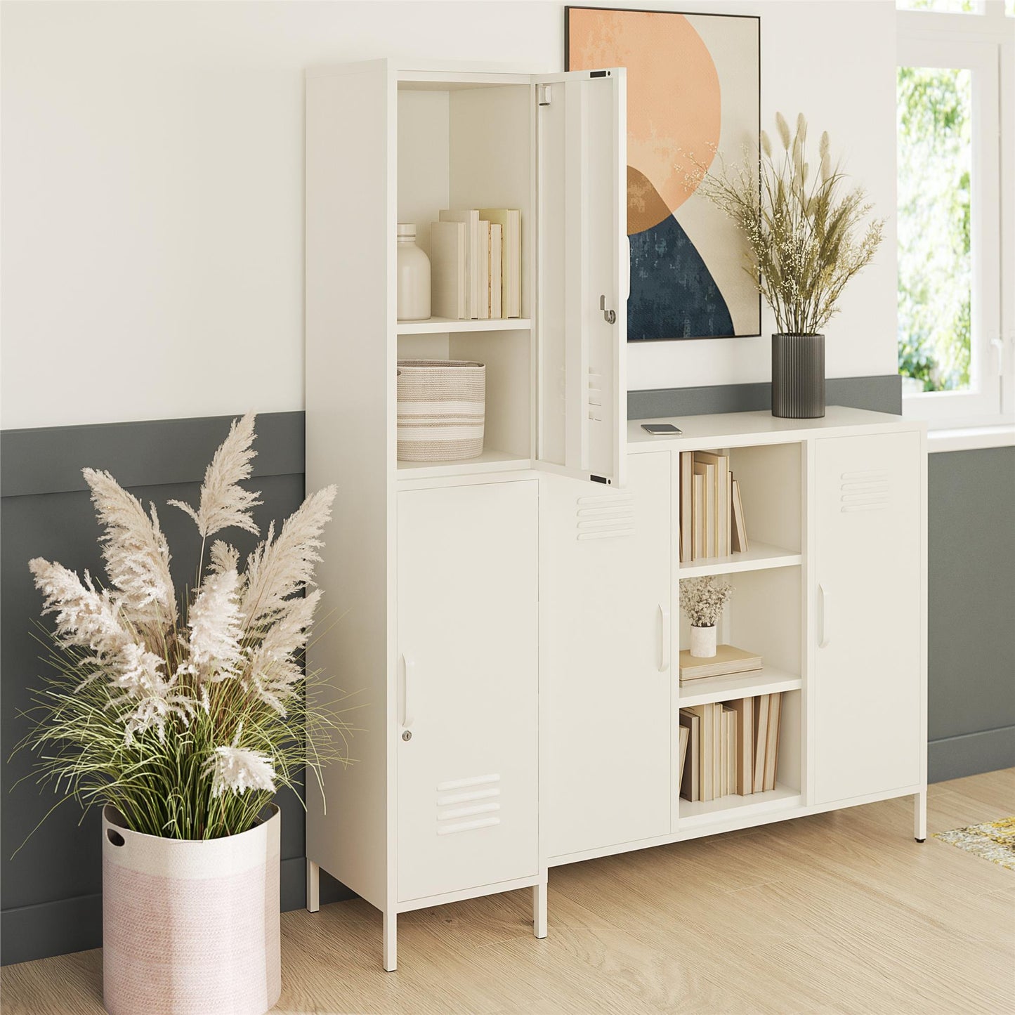 Mission District 2 Door Cabinet - White