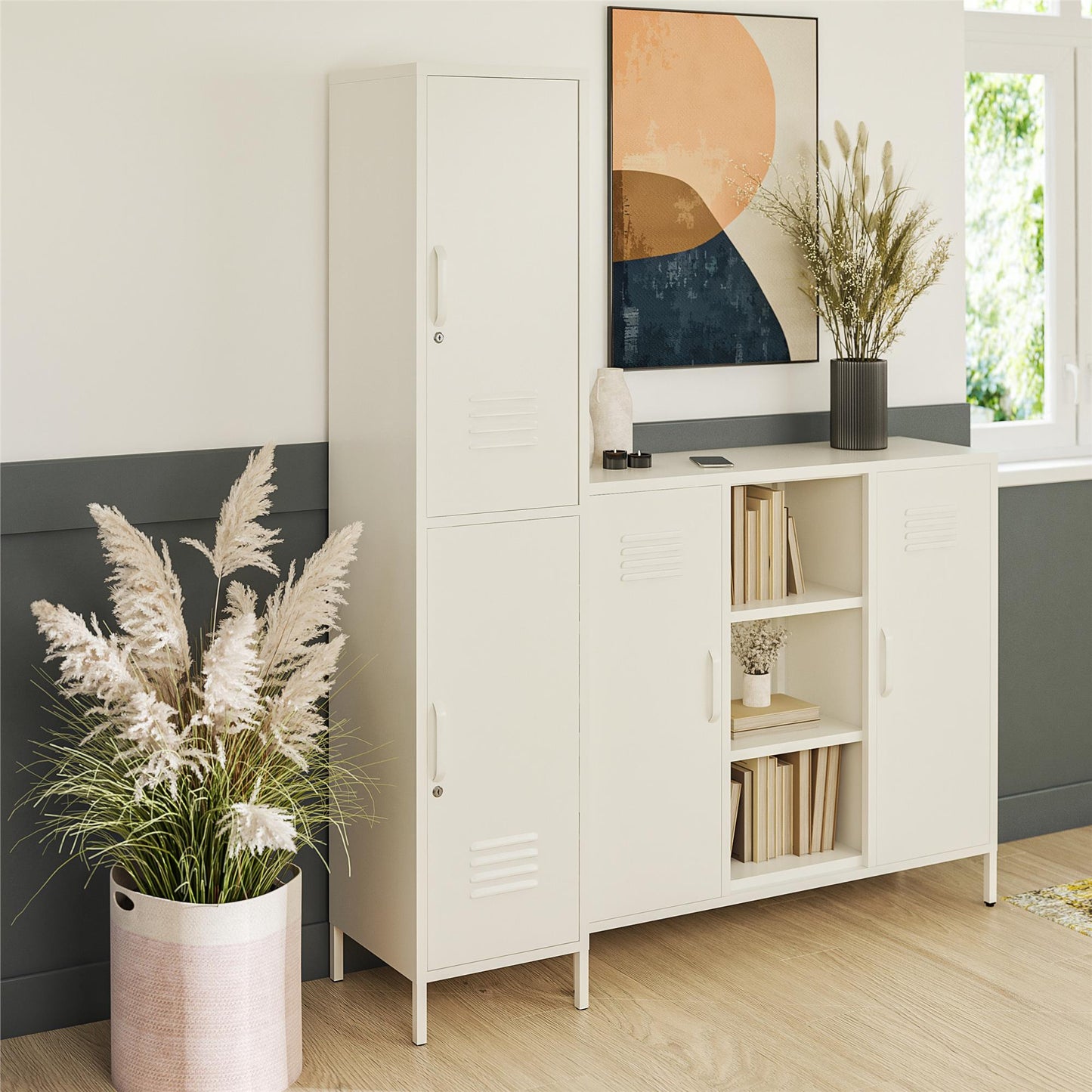 Mission District 2 Door Cabinet - White