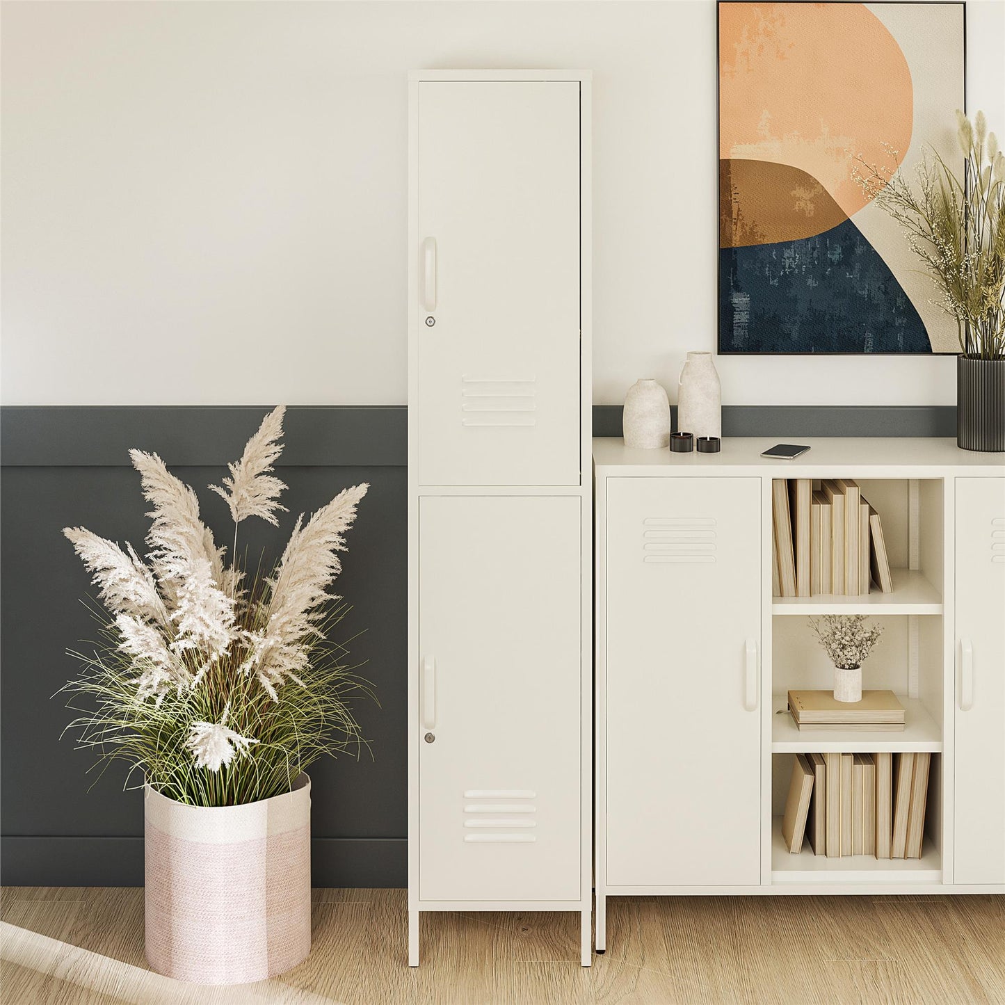 Mission District 2 Door Cabinet - White