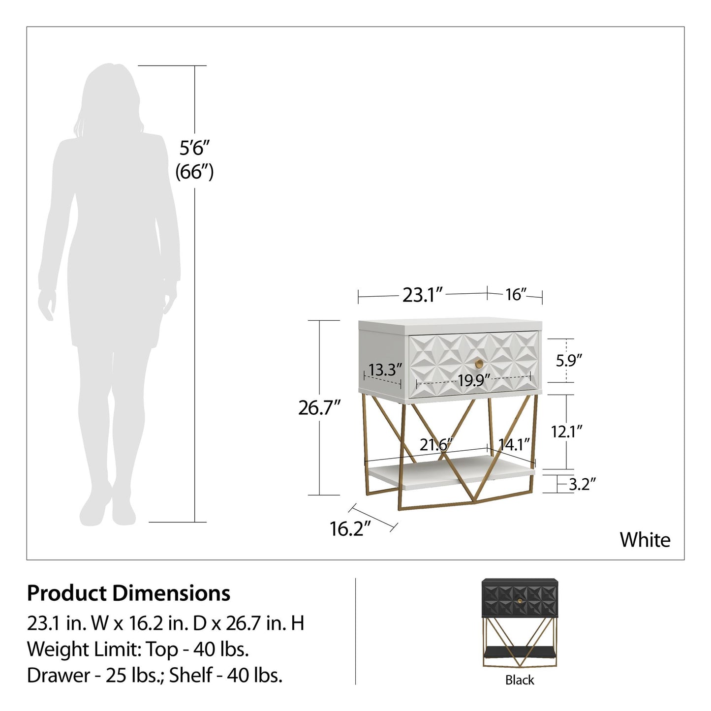 Blair Accent Table - Black