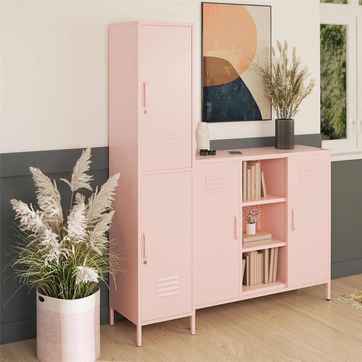 Mission District 2 Door Cabinet - Pale Pink