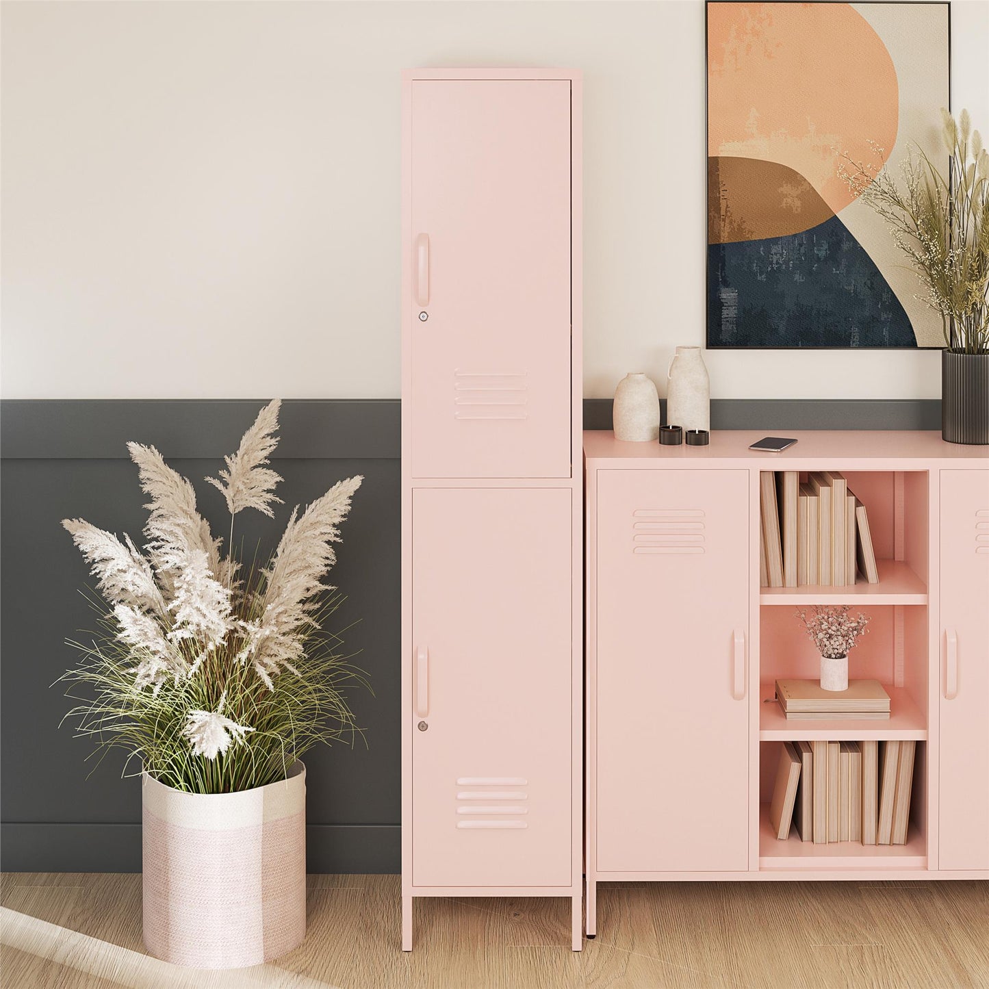 Mission District 2 Door Cabinet - Pale Pink