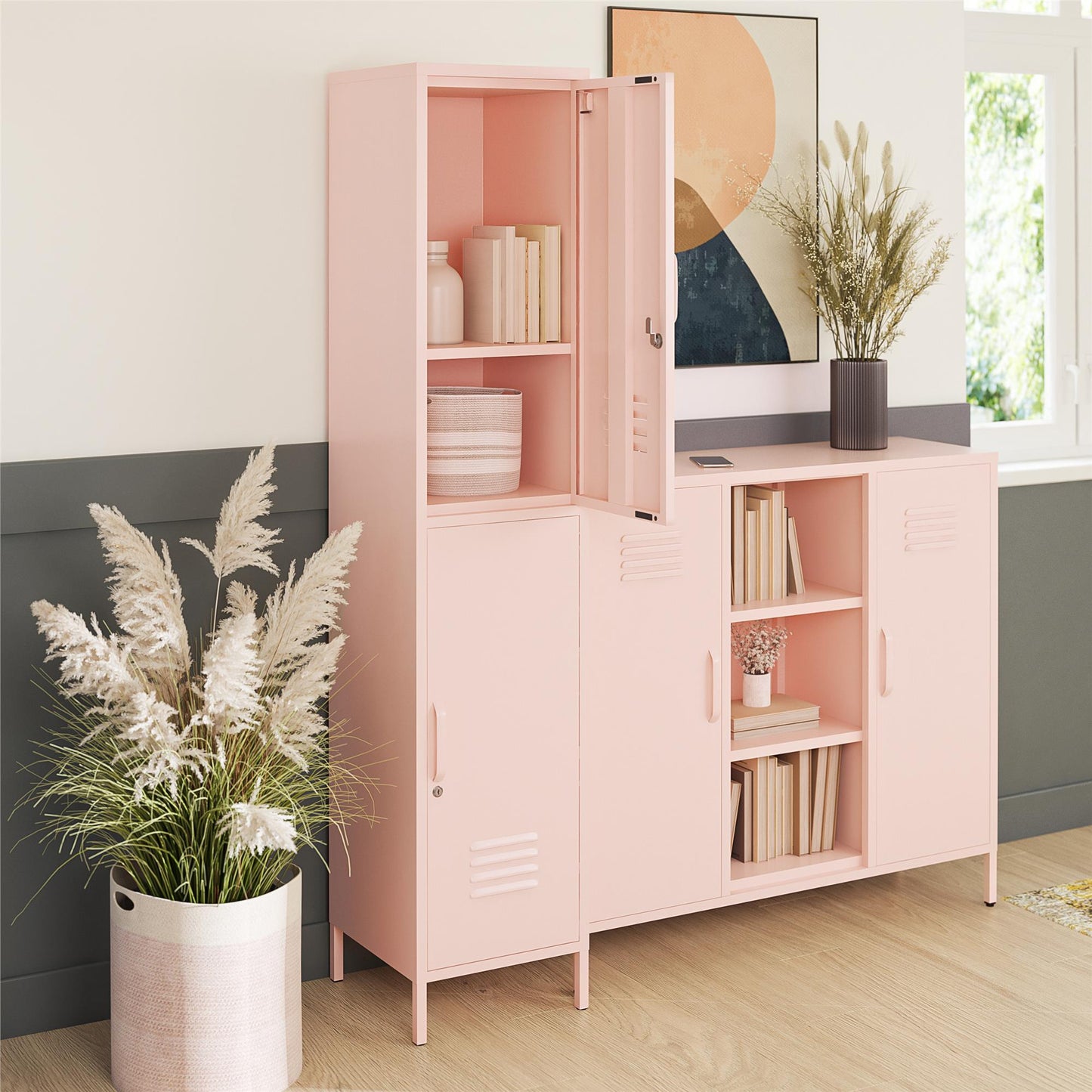 Mission District 2 Door Cabinet - Pale Pink