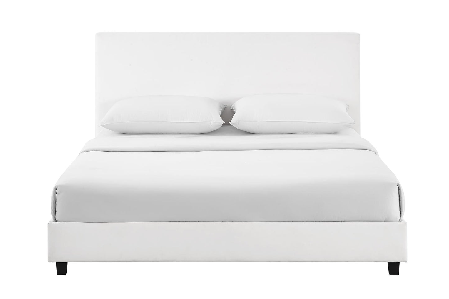 Mainstays Upholstered Bed - Queen - White Faux leather - Queen